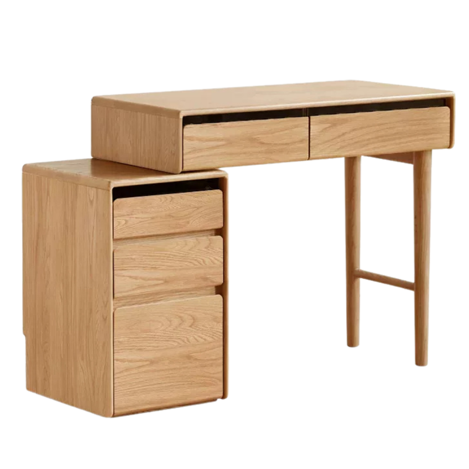 Oak Solid Wood Retractable Modern Vanity Table.