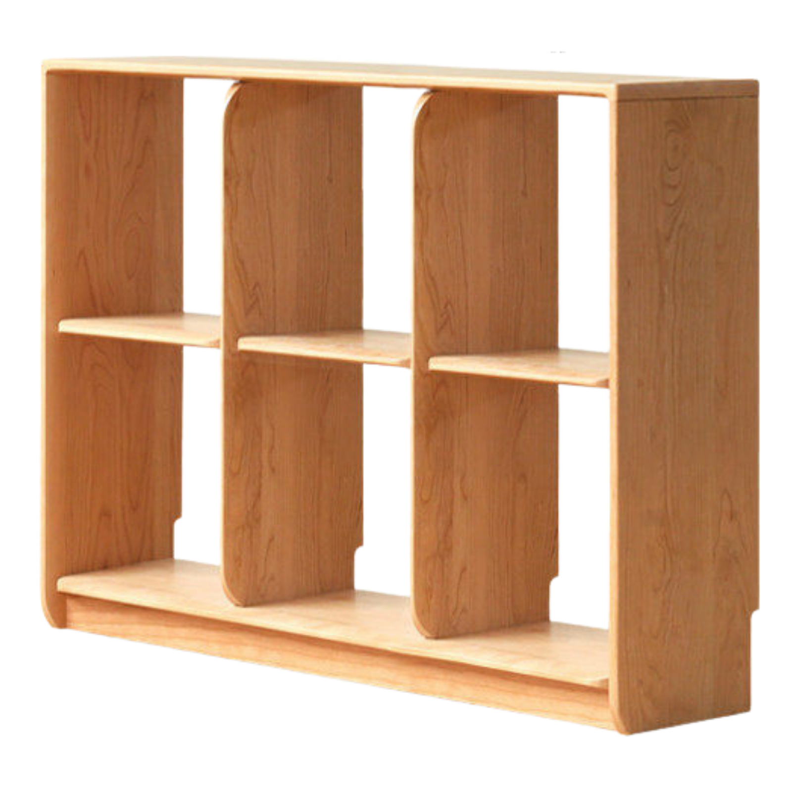 Cherry Solid Wood Freely Combinable Bookshelf with Floor-Standing Grid Design