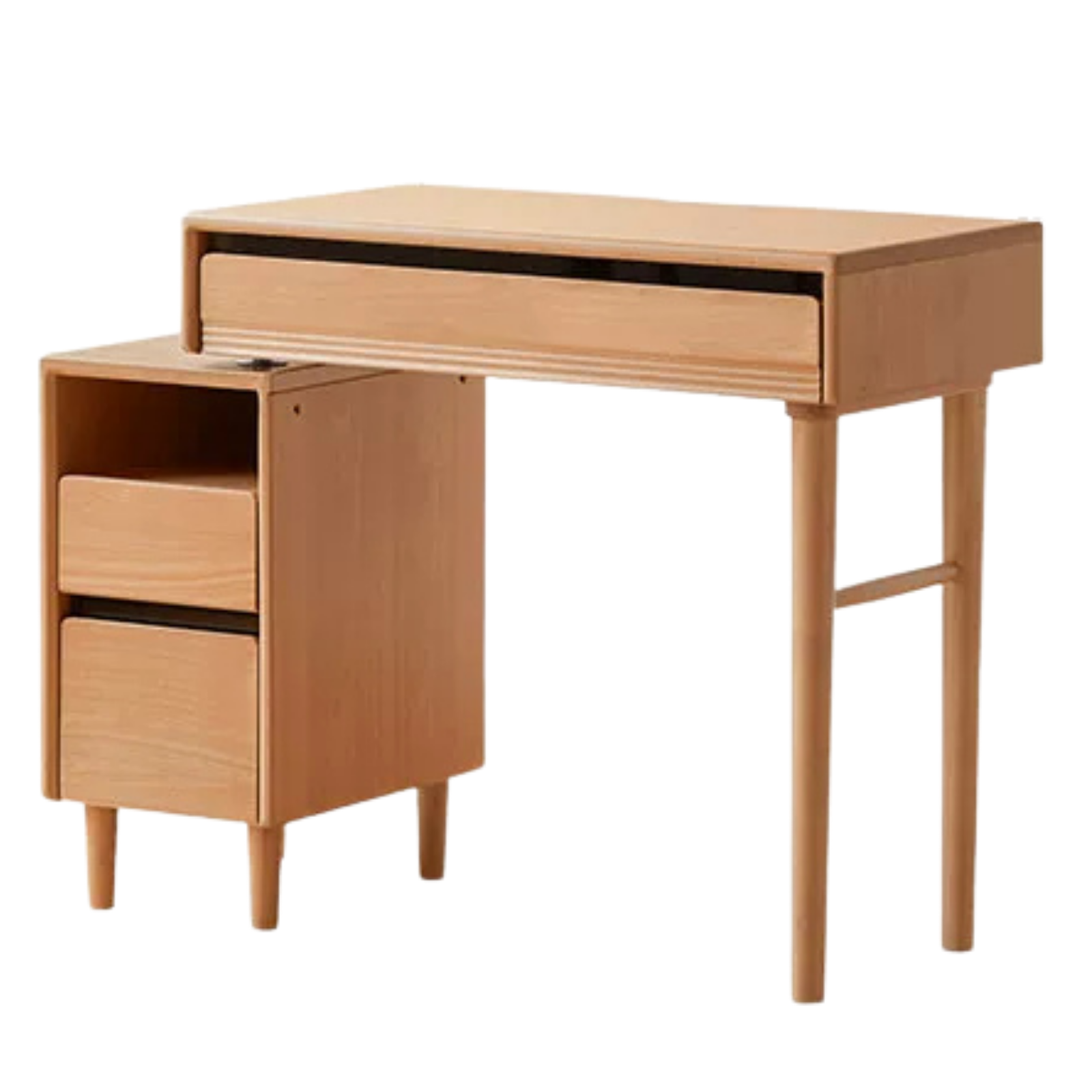 European Beech Solid Wood Retractable Modern Vanity Table.
