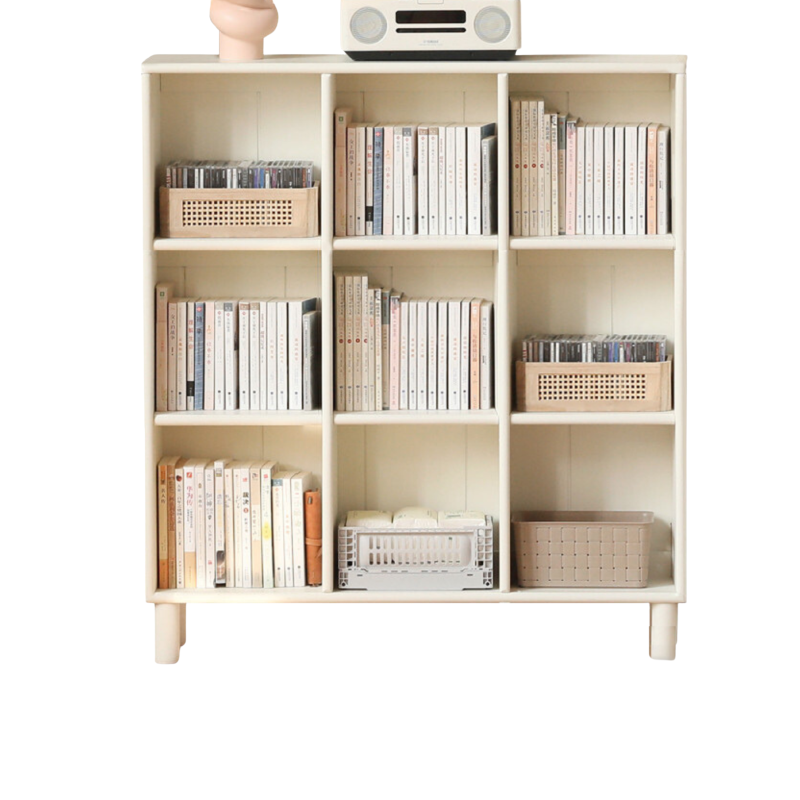 Tulipwood , Solid RubberWood Bookcase Free Combination Cream Style