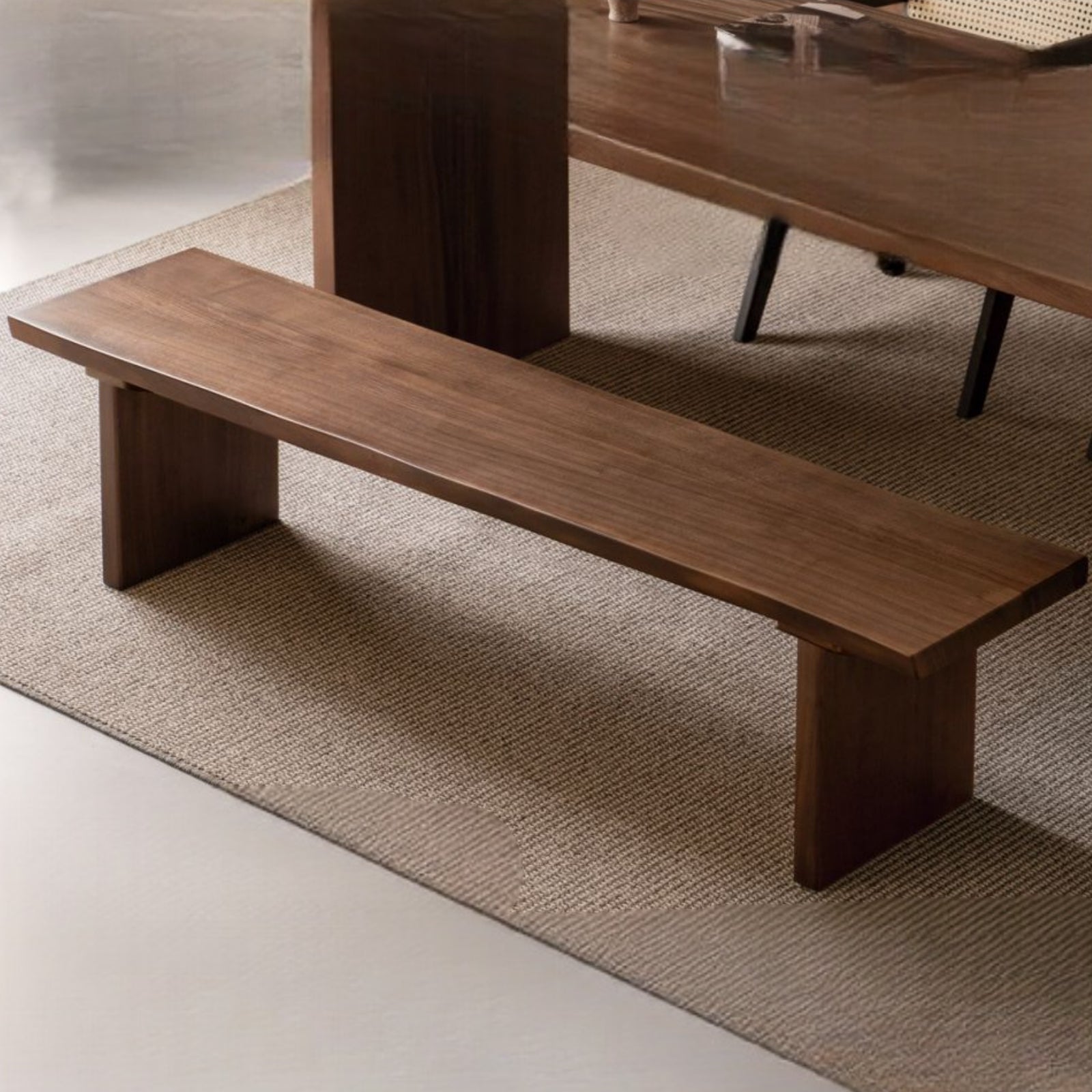 Black Walnut,Ash, South American Walnut Solid Wood Wabi Sabi Bench