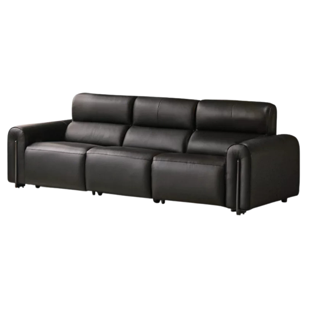 Genuine leather electric zero-wall recliner sofa with deep cushioned seats