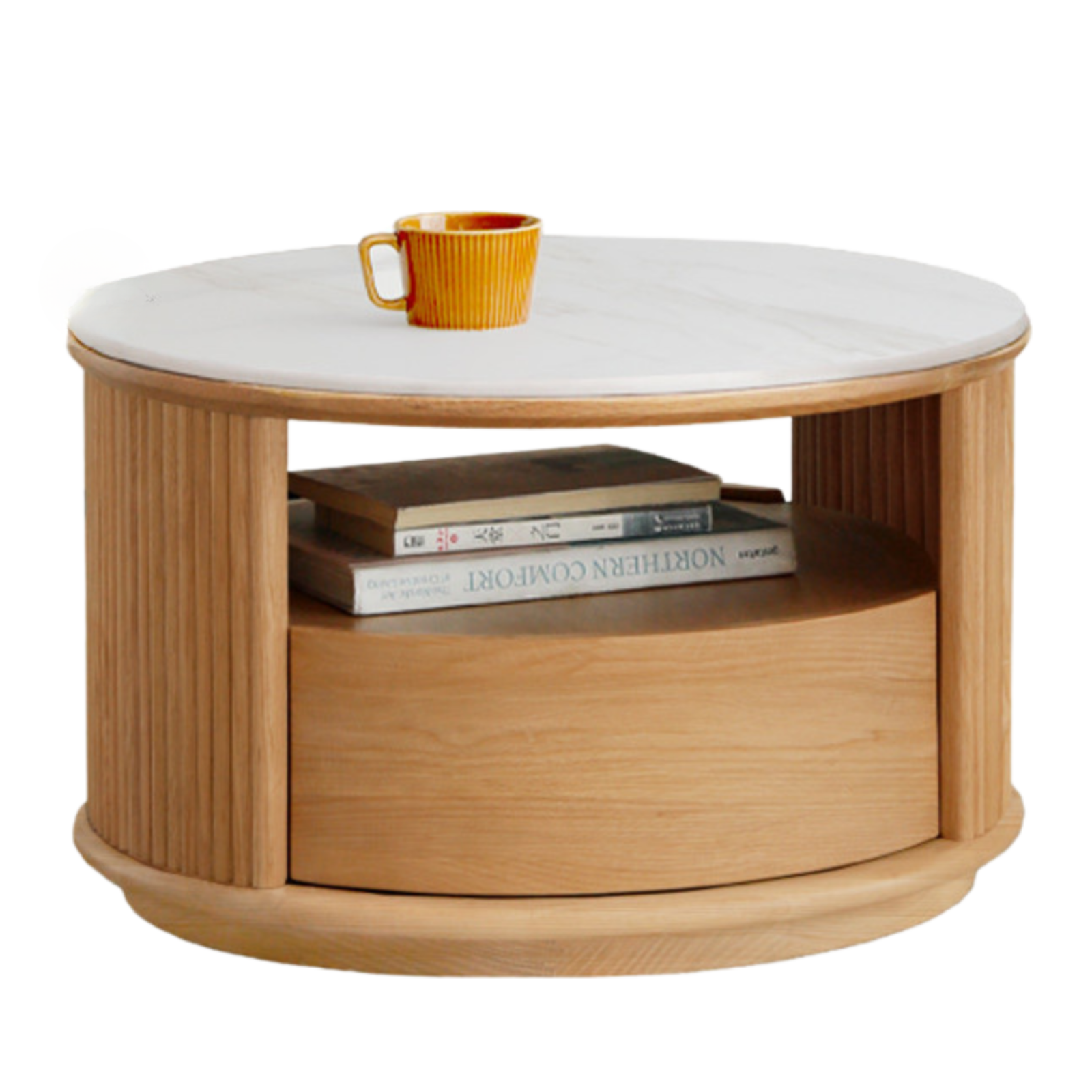 Ash Solid Wood Rock Plate Coffee Table