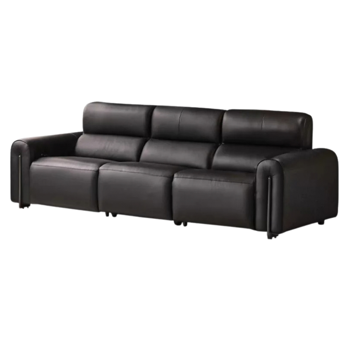 Genuine leather electric zero-wall recliner sofa with deep cushioned seats