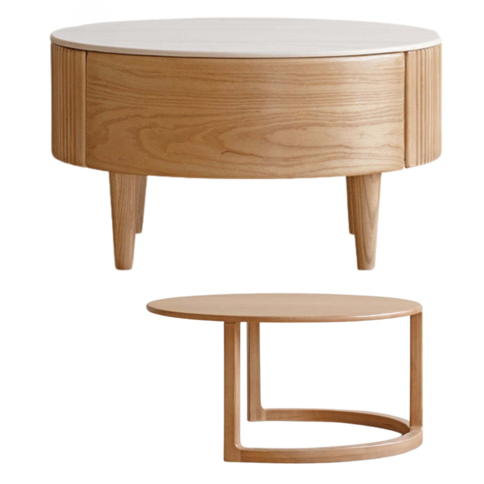 Ash Solid Wood Rock Plate Coffee Table