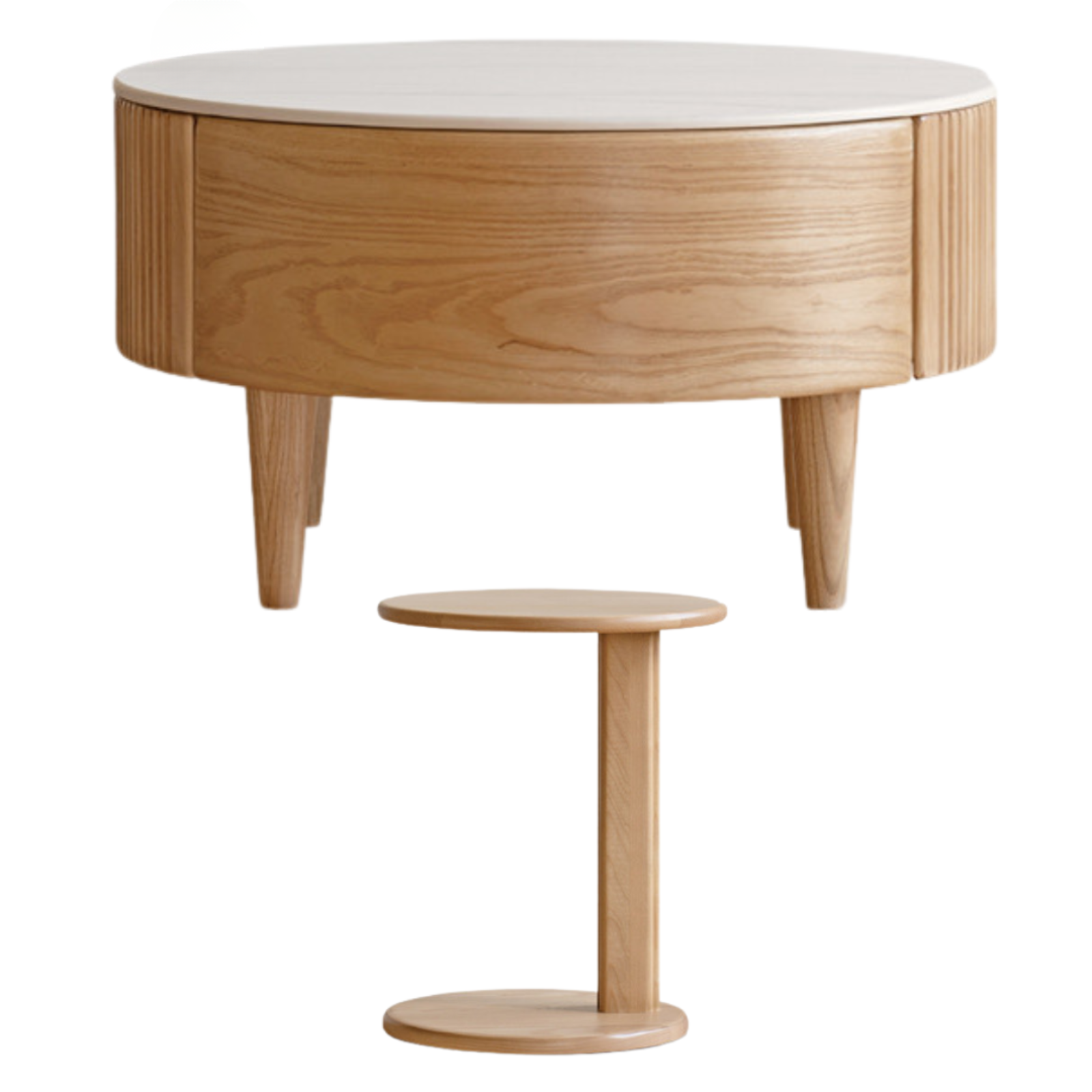 Ash Solid Wood Rock Plate Coffee Table