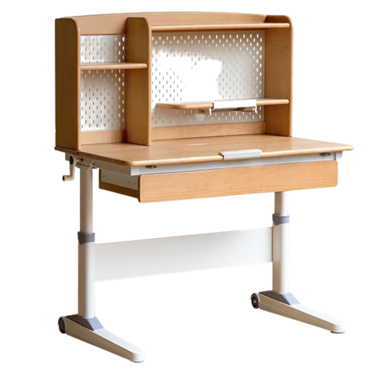 Beech Solid Wood Kids Raised and Lowered Study Table