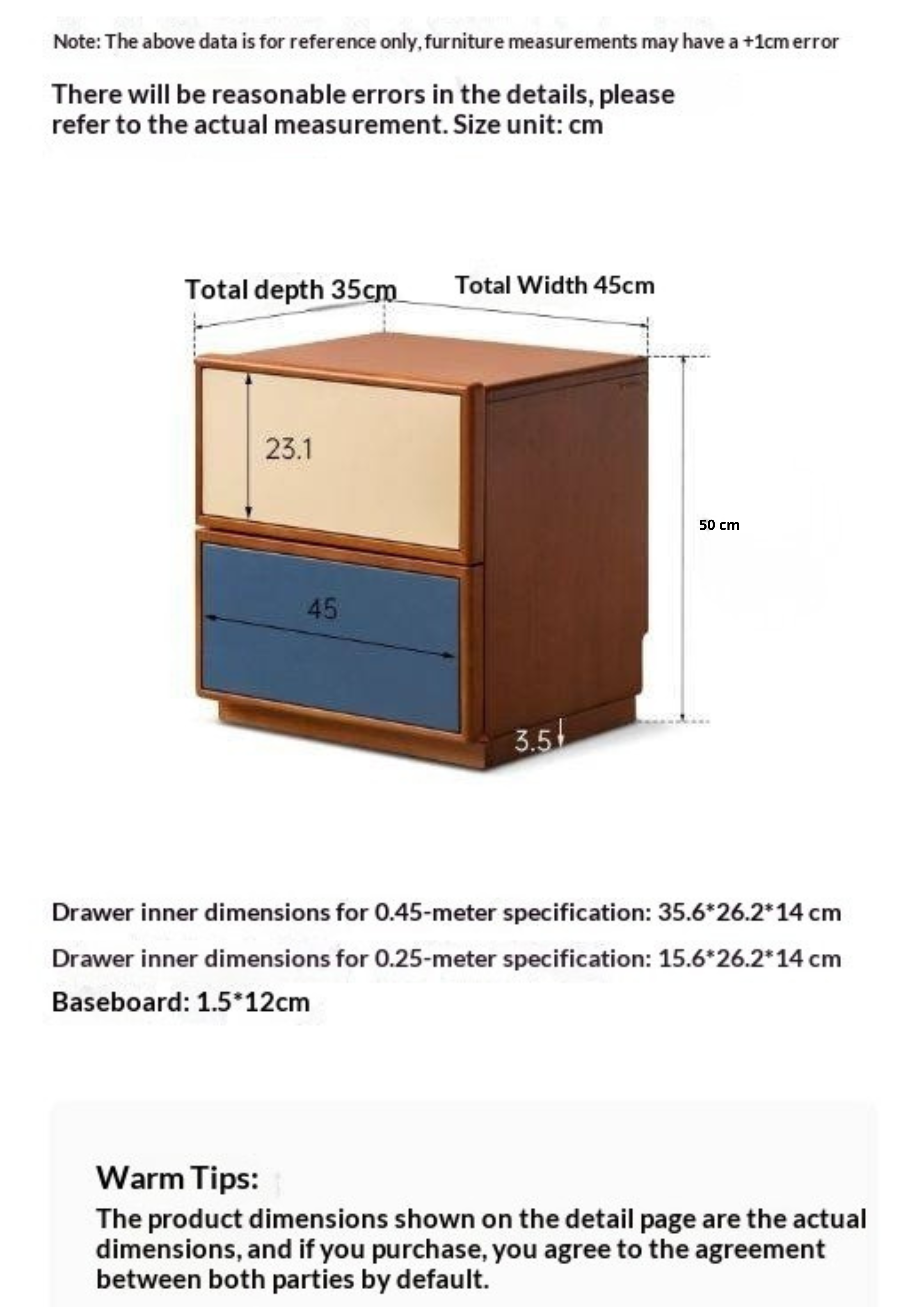 Poplar Solid Wood Bauhaus Style Nightstand