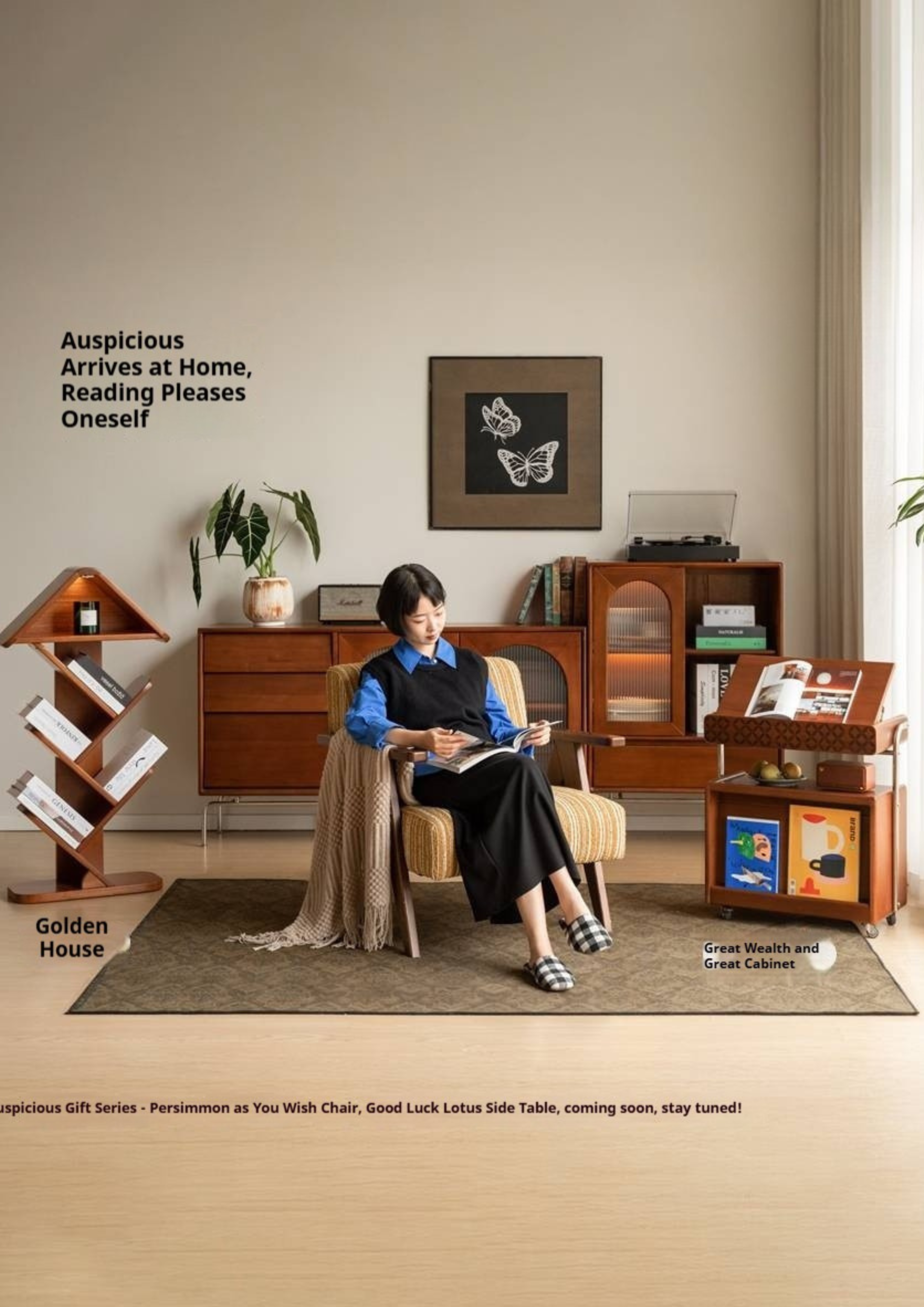 Poplar Solid Wood French Medieval Style Mobile Side Table