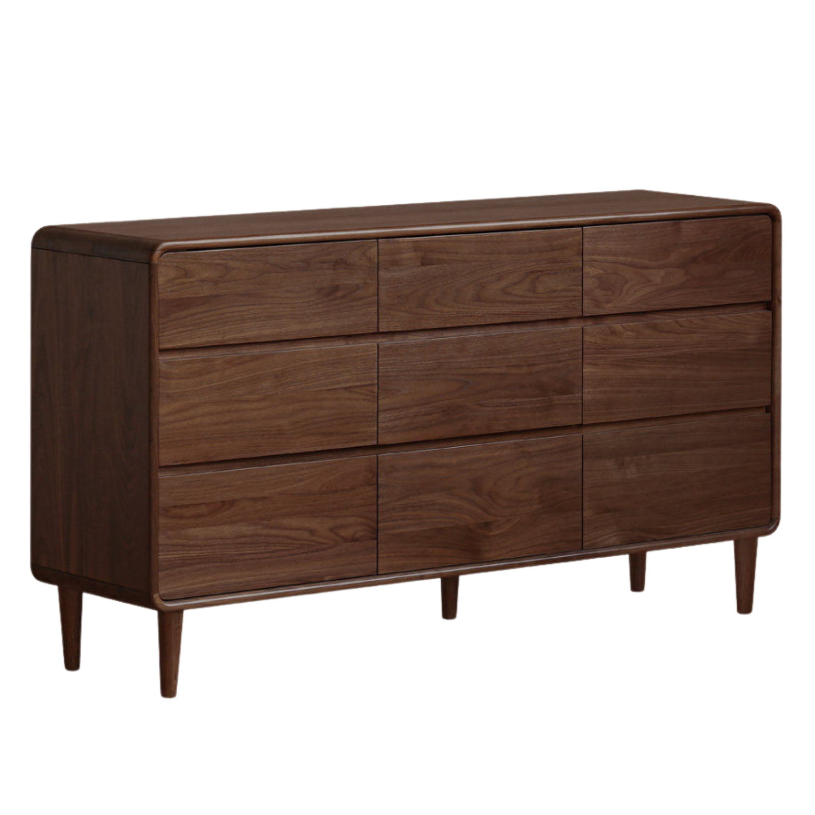 Black Walnut Solid Wood, Solid Longan Hardwood Storage Cabinet Chest of Drawers