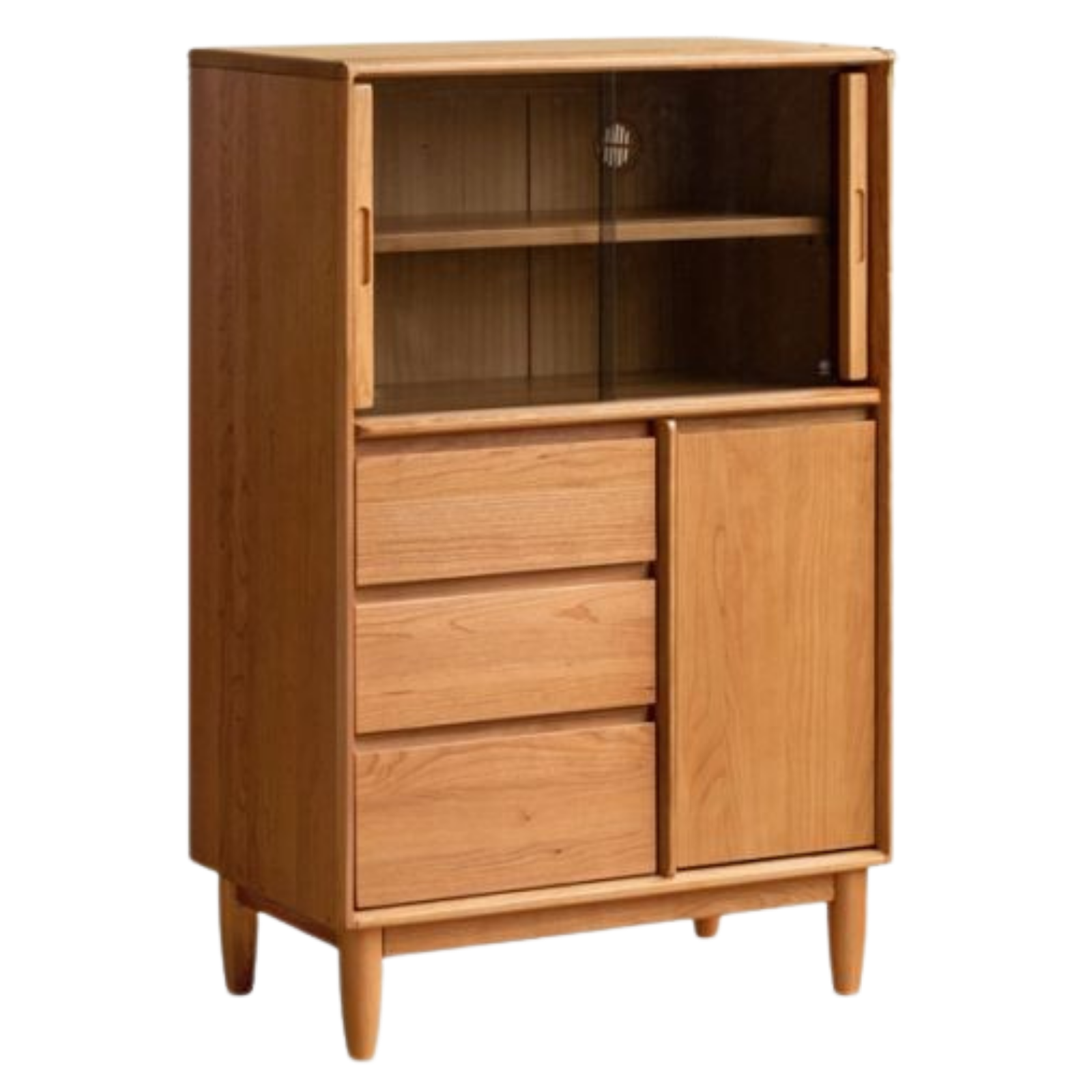 Cherry Solid Wood Mid-range Style Side Cabinet.