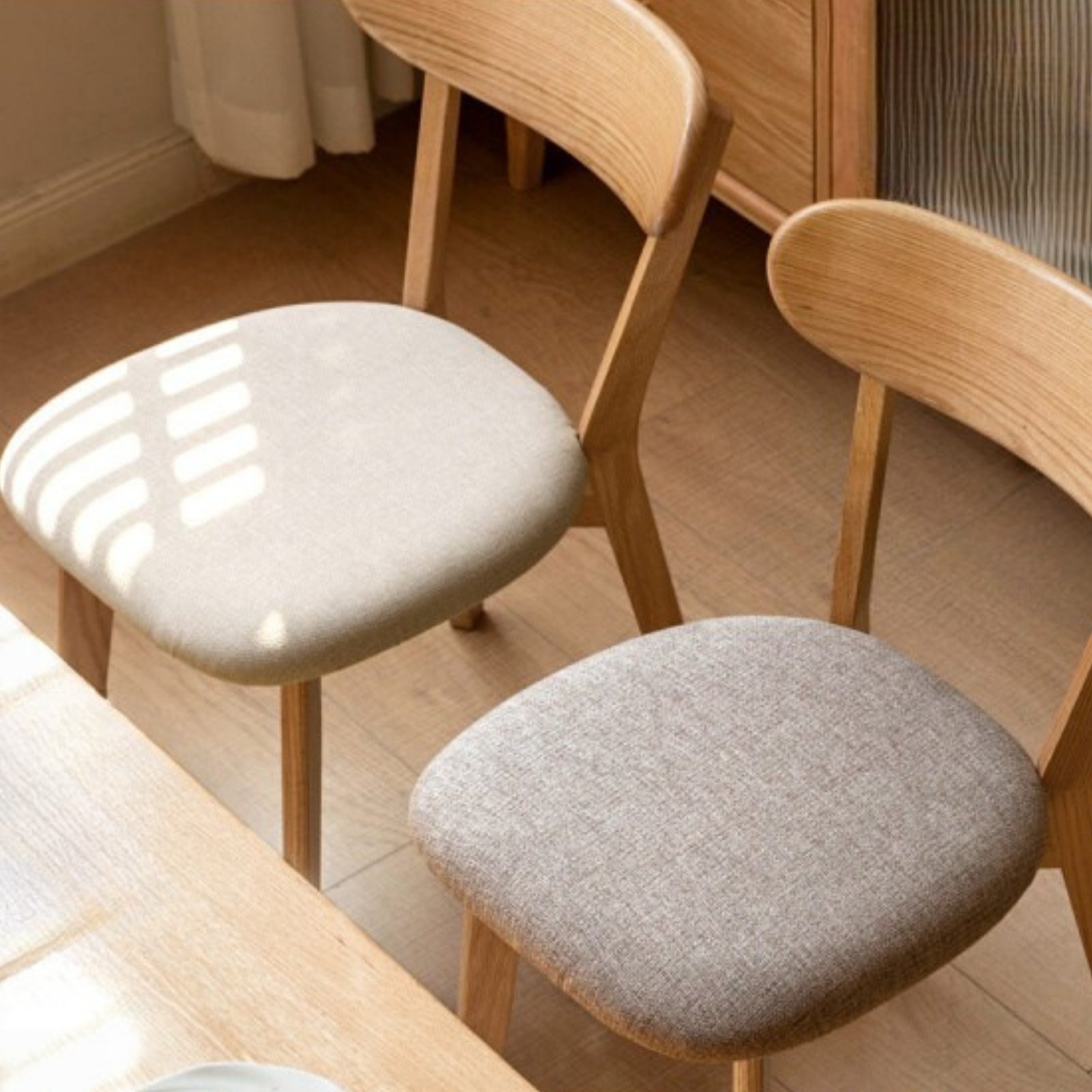 4 pcs -Oak Solid Wood Backrest Dining Chair