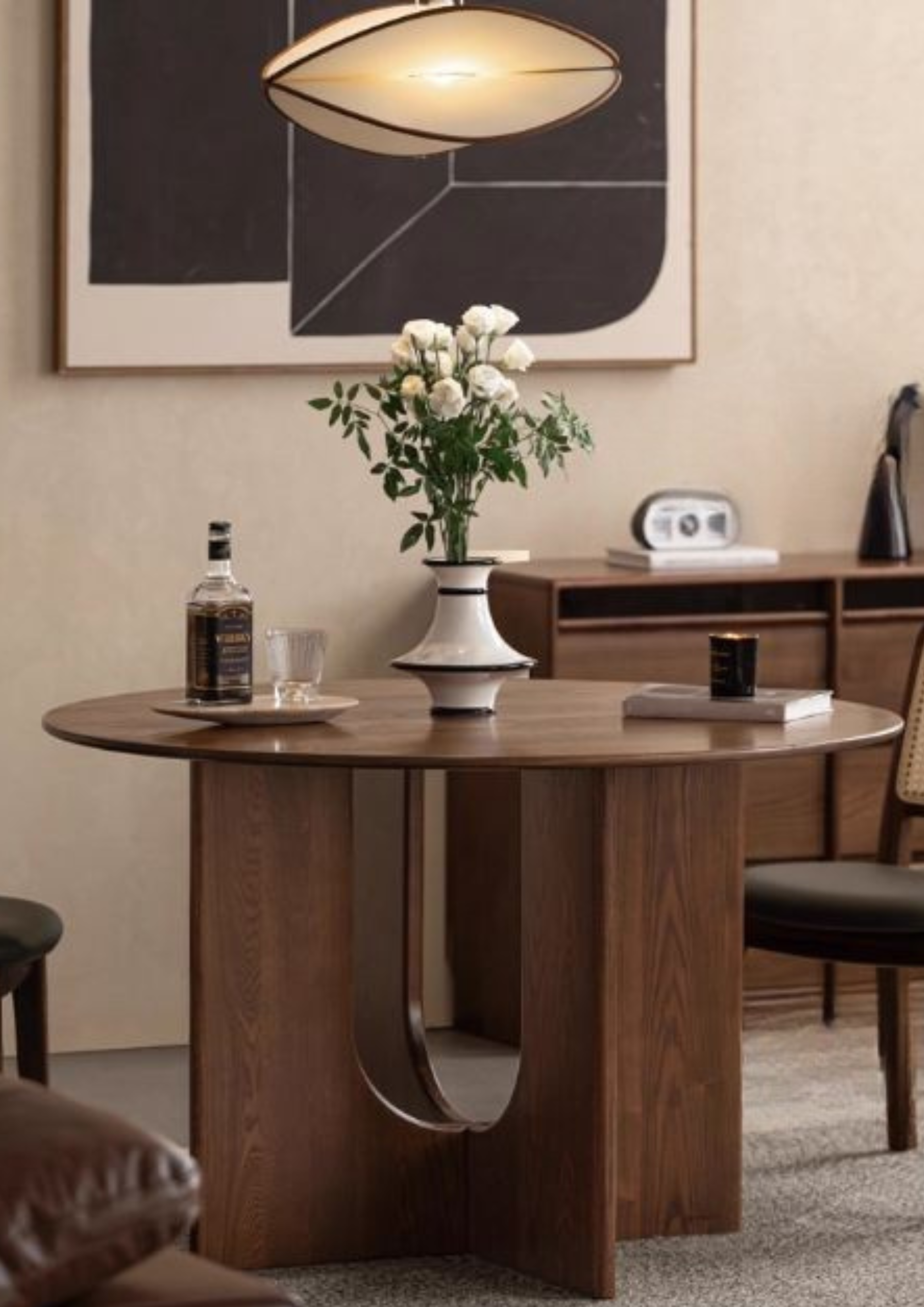 Ash Solid Wood Round Dining Table