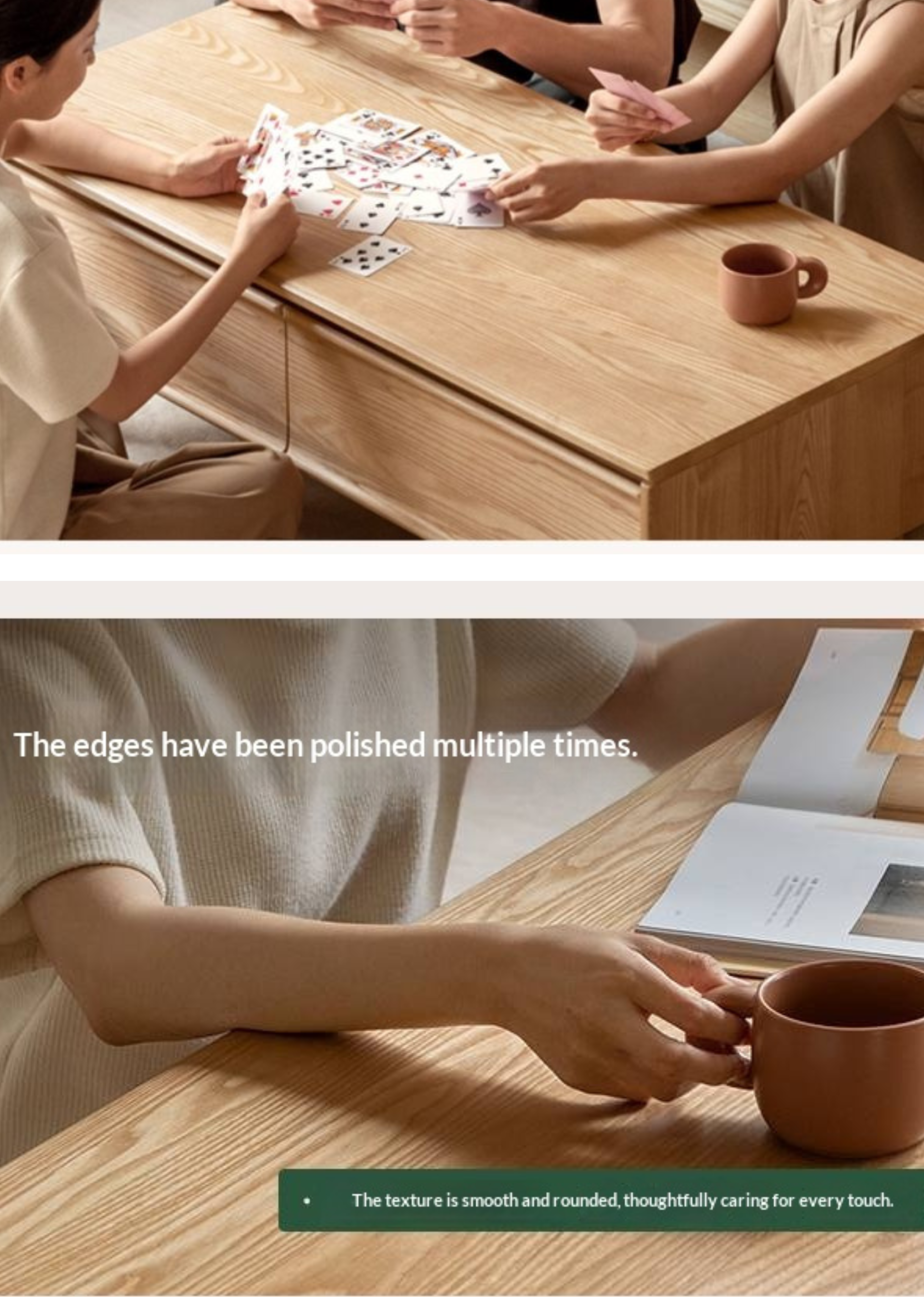 Ash, Oak Solid Wood Solid Wood Coffee Table