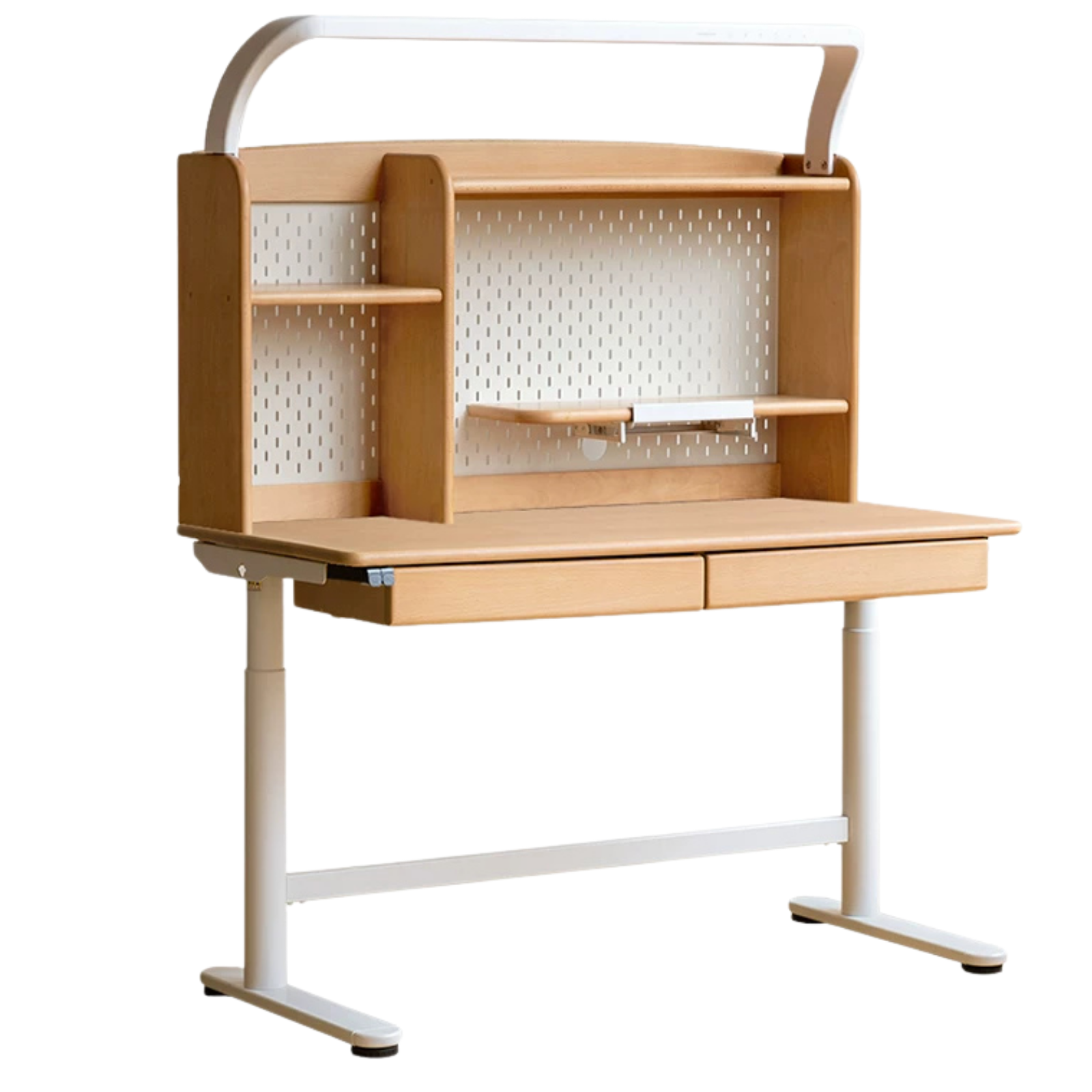 Beech Solid Wood Kids Electric Lifting Study Table