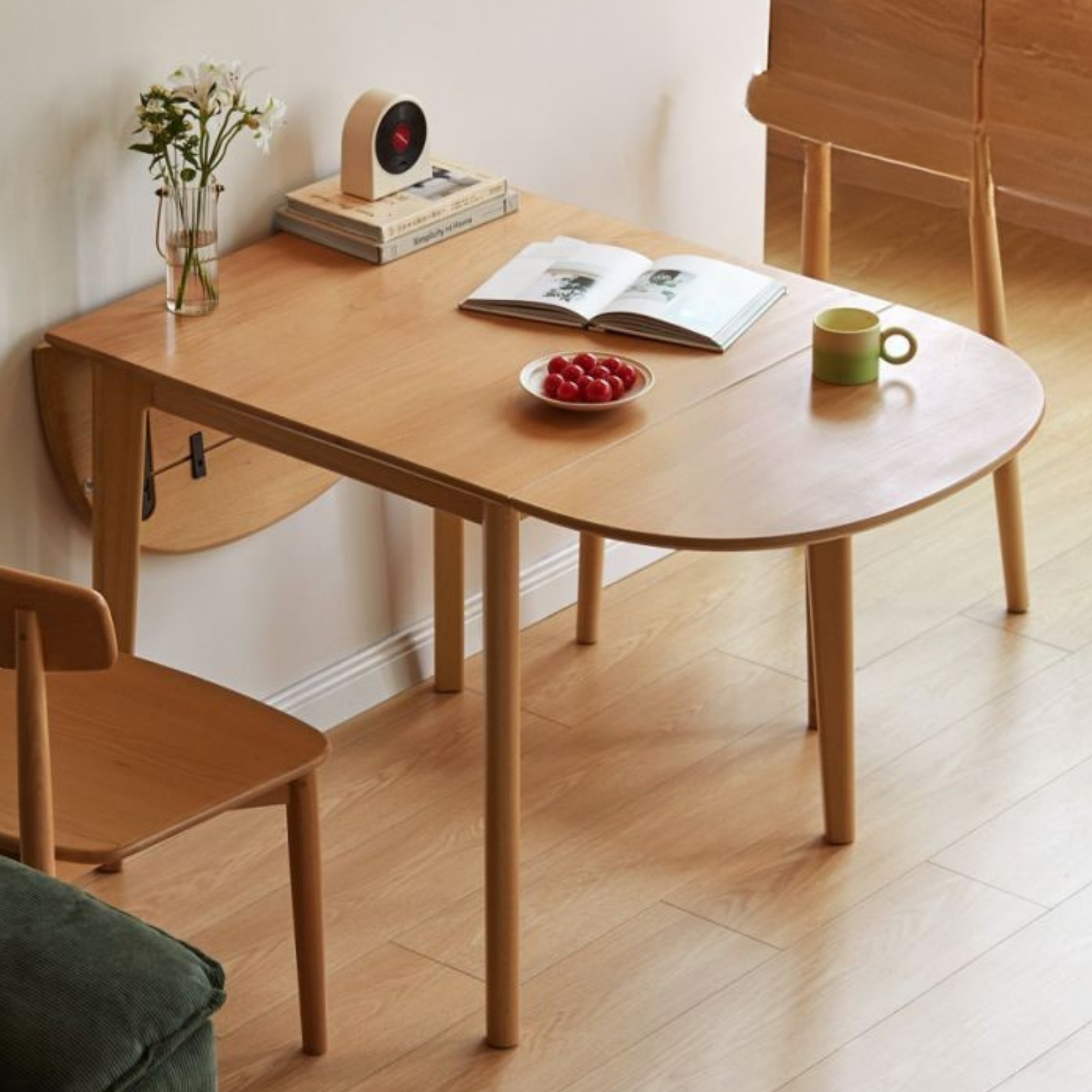 Beech Solid Wood Folding Dining Table
