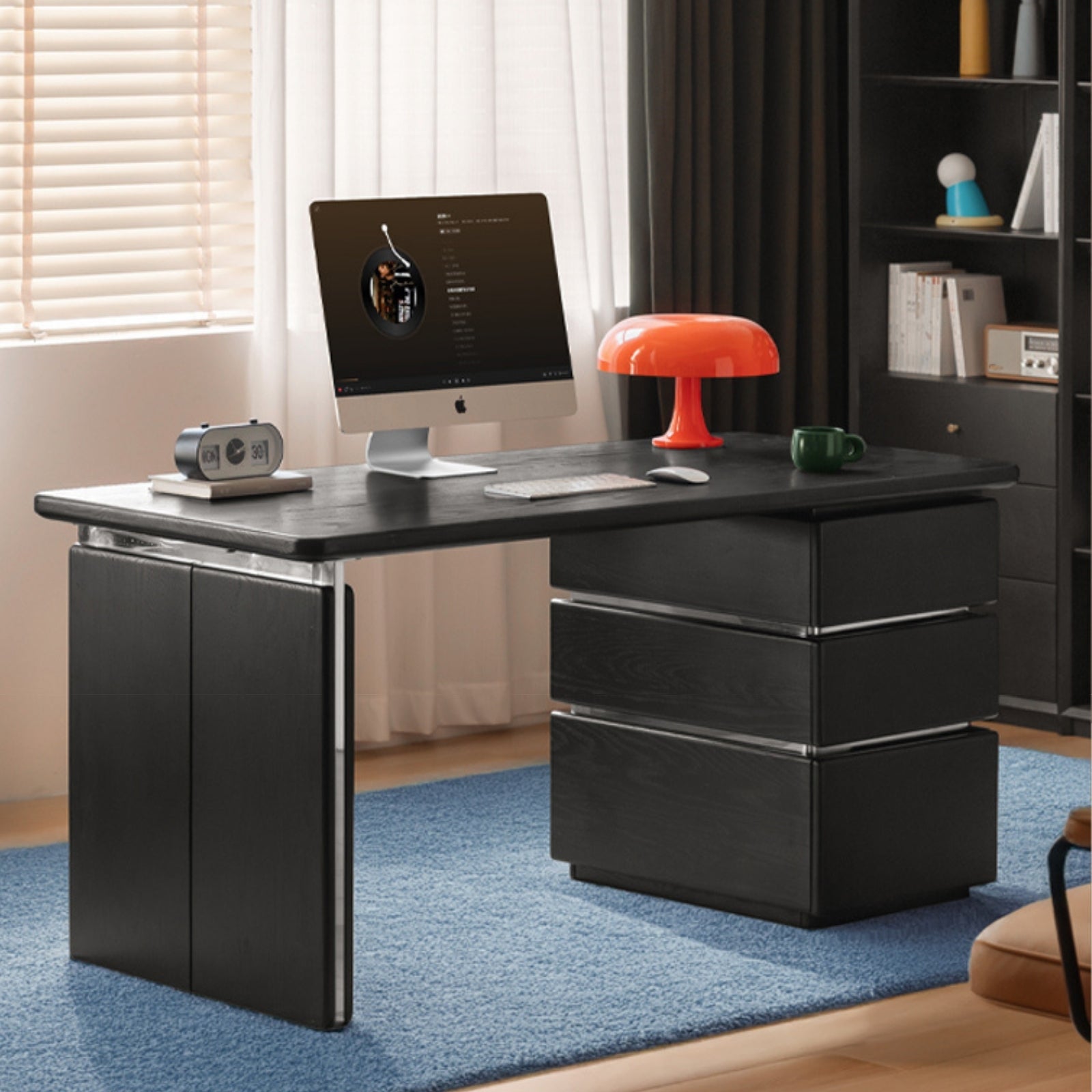 Oak Solid Wood Bauhaus Style Computer Desk