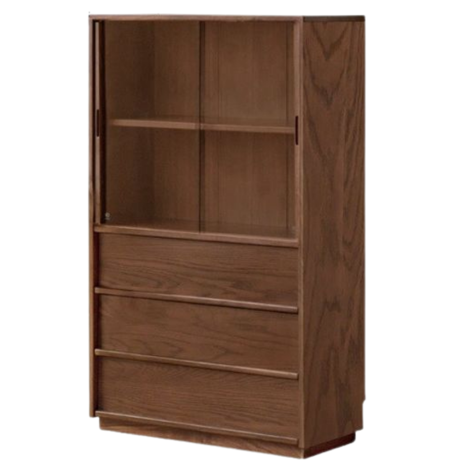 Oak Solid Wood Side Cabinet with Skeleton Line