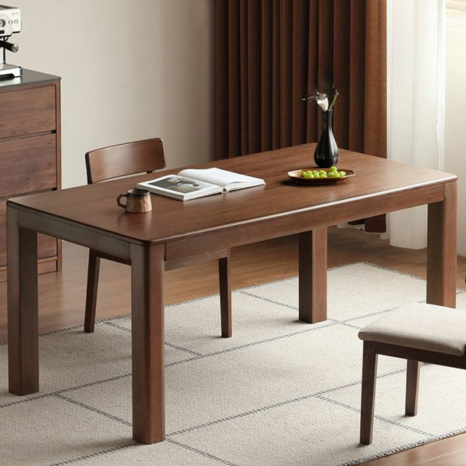 Solid Longan Hardwood Dining Table