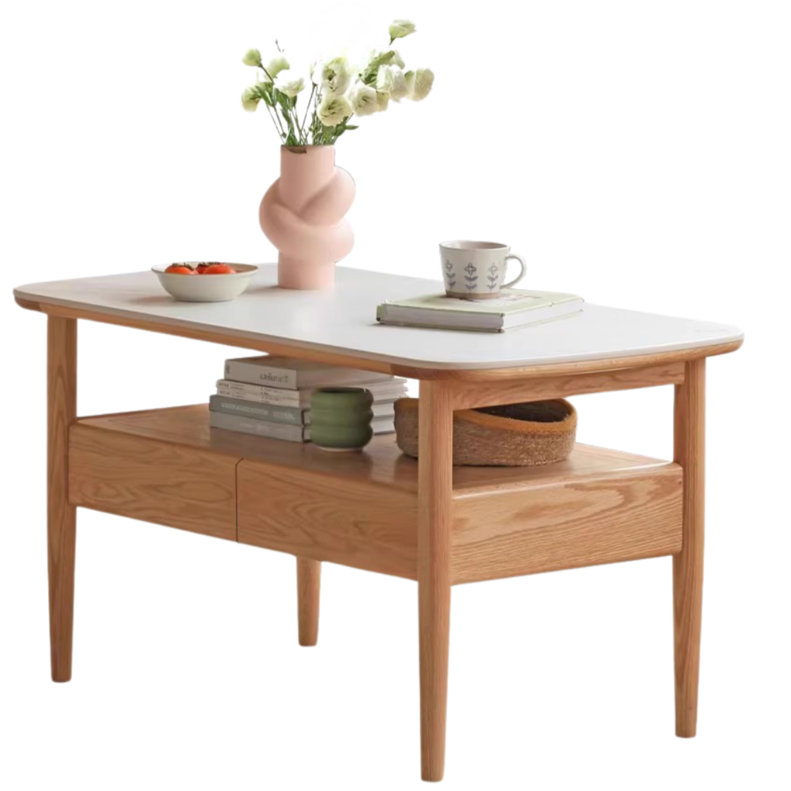 Oak Solid Wood High-leg Coffee Table