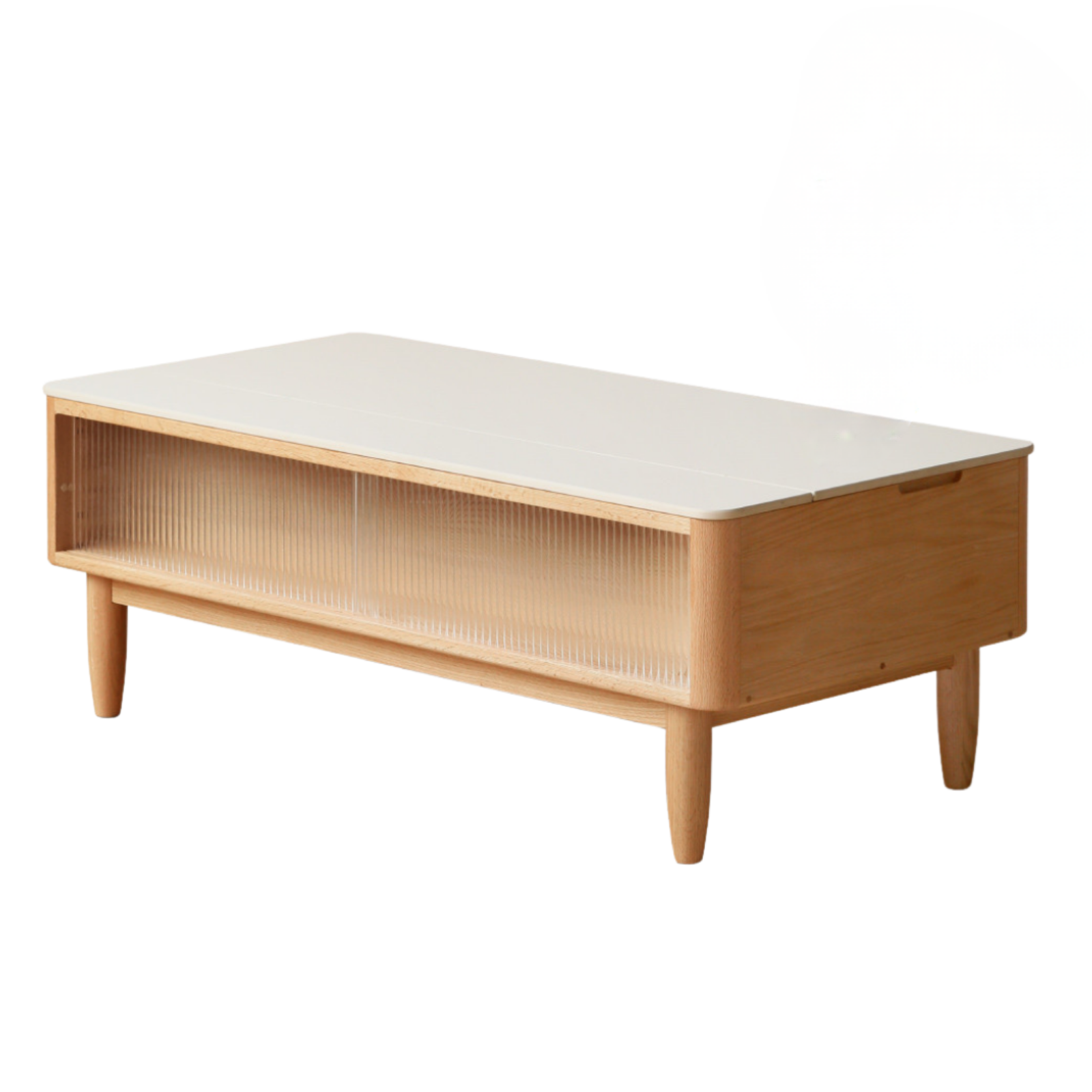 Oak Solid Wood Modern Slate Lifting Coffee Table