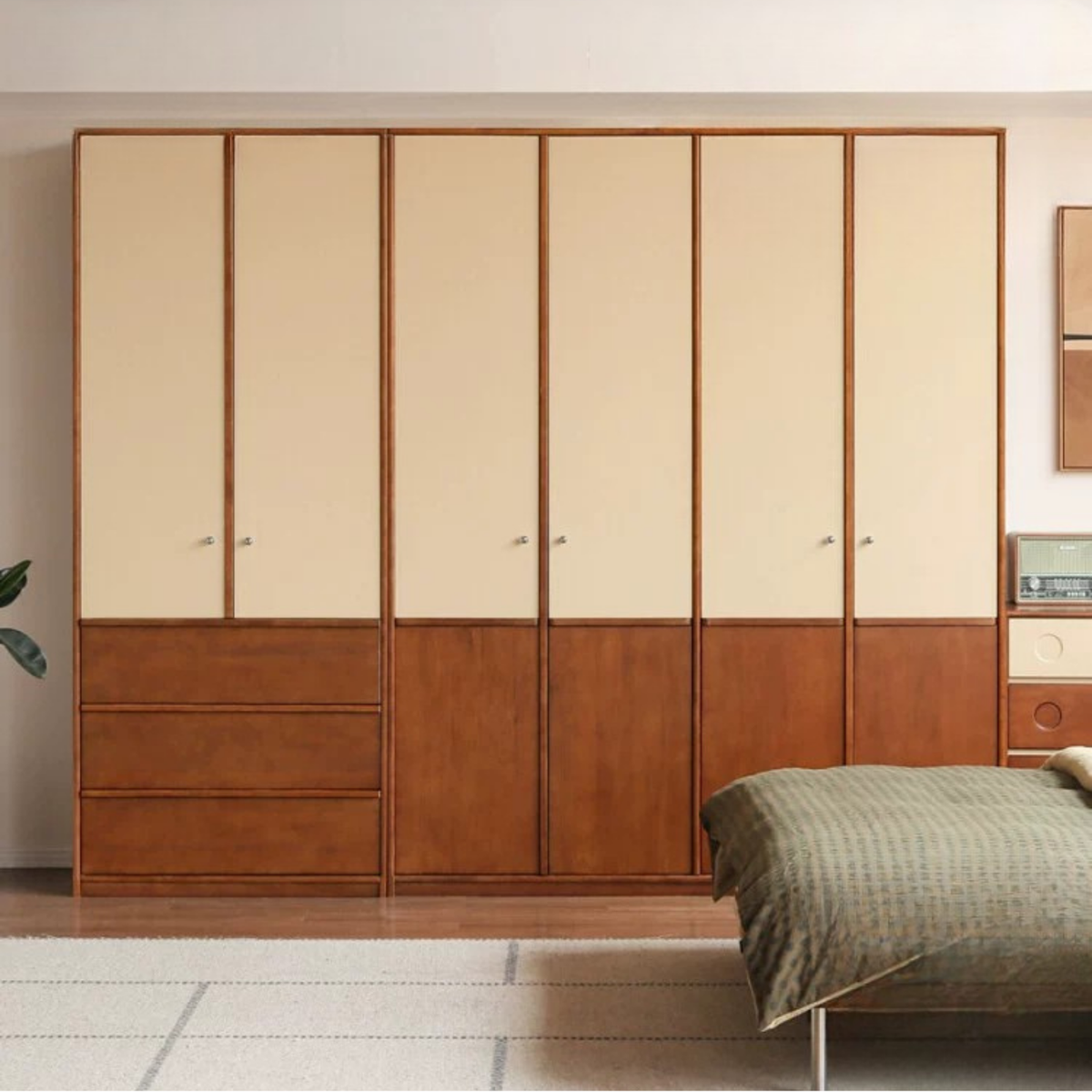 Tulipwood Solid Wood Antique Style Wardrobe