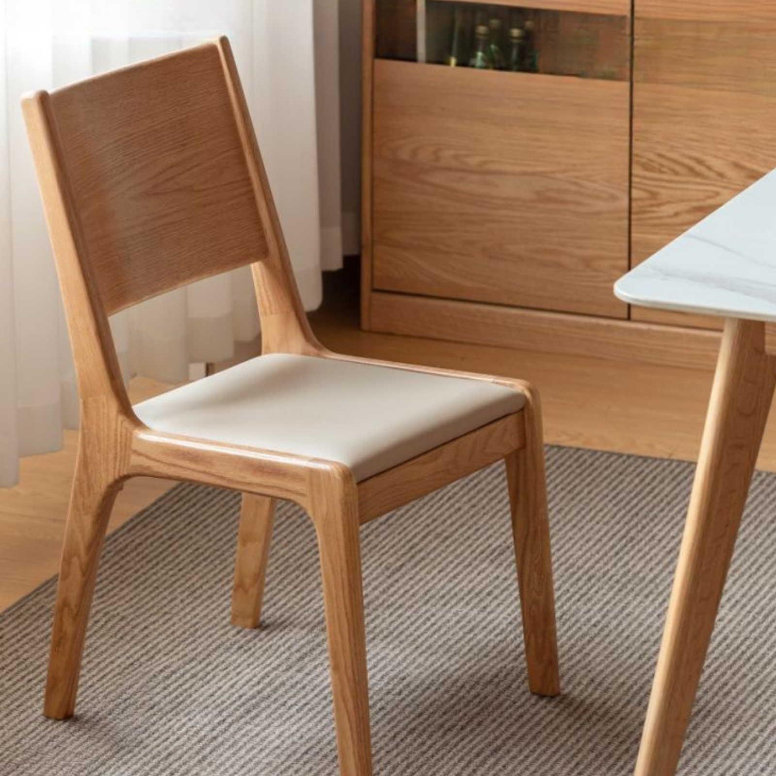 4 pcs -Oak Solid Wood Dining Chair Modern Style