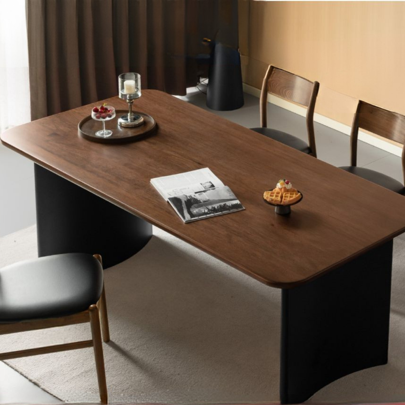 Solid Longan Hardwood Dining Table Italian Light Luxury