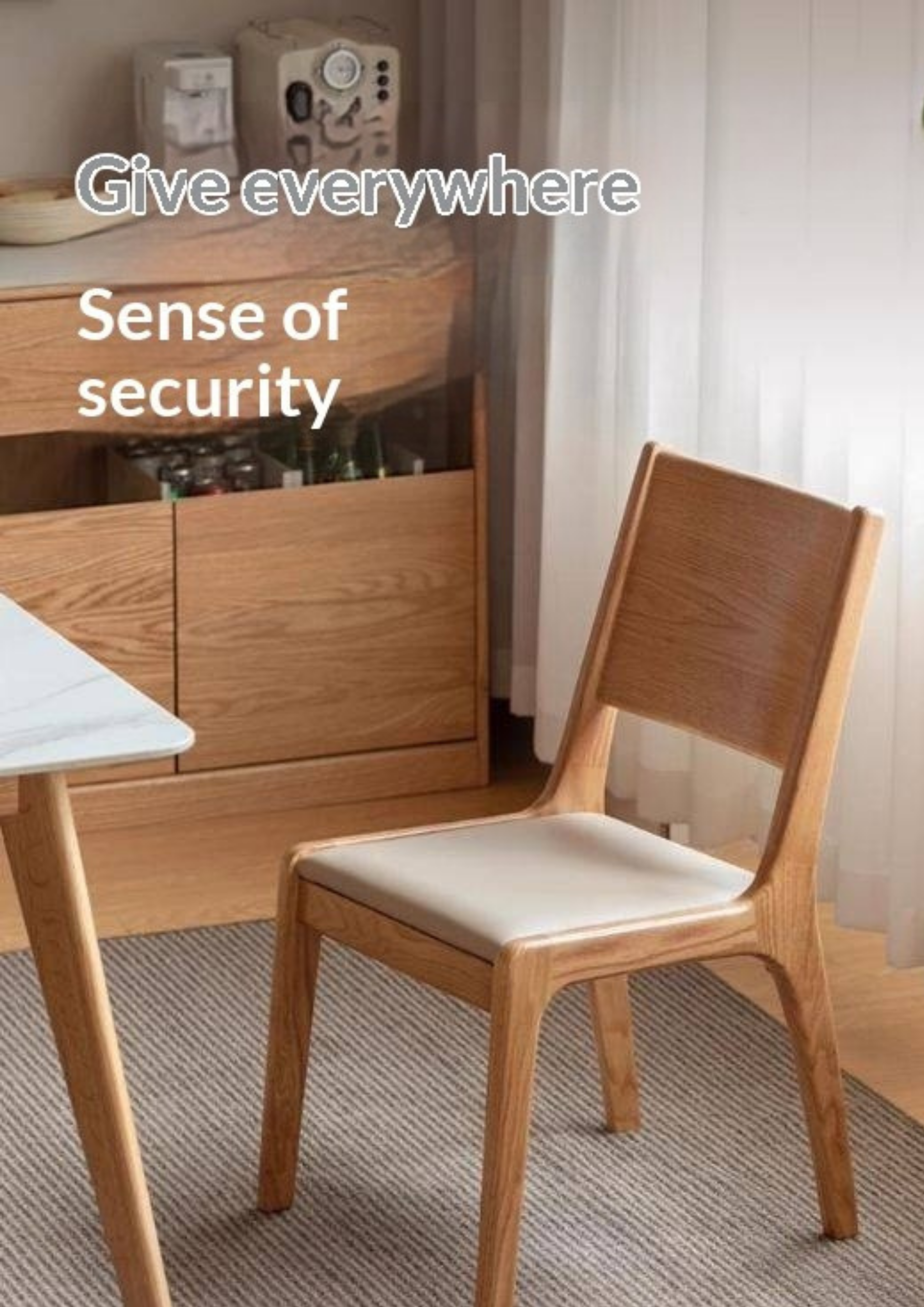 4 pcs -Oak Solid Wood Dining Chair Modern Style