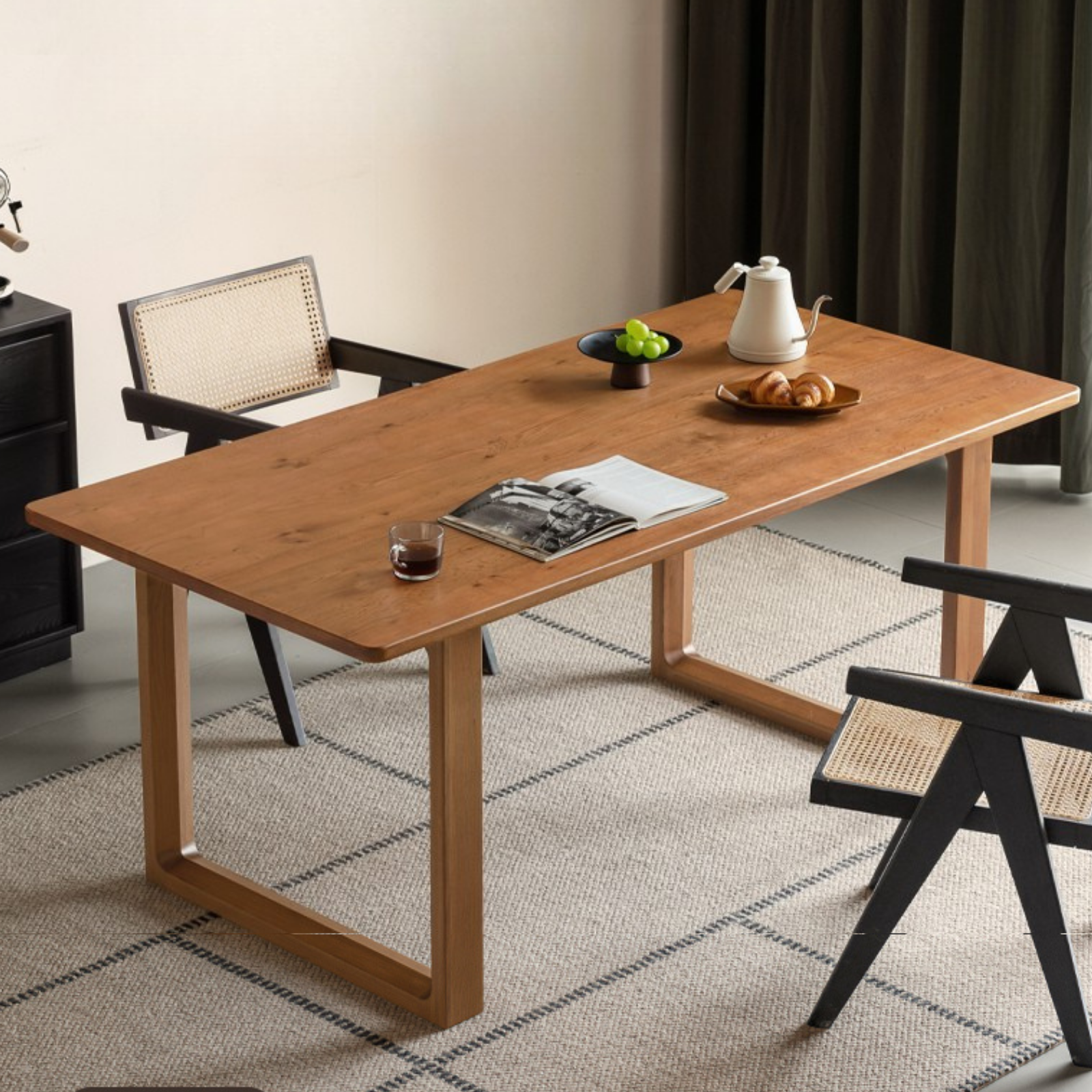 White Oak Solid Wood Antique Rectangular Dining Table