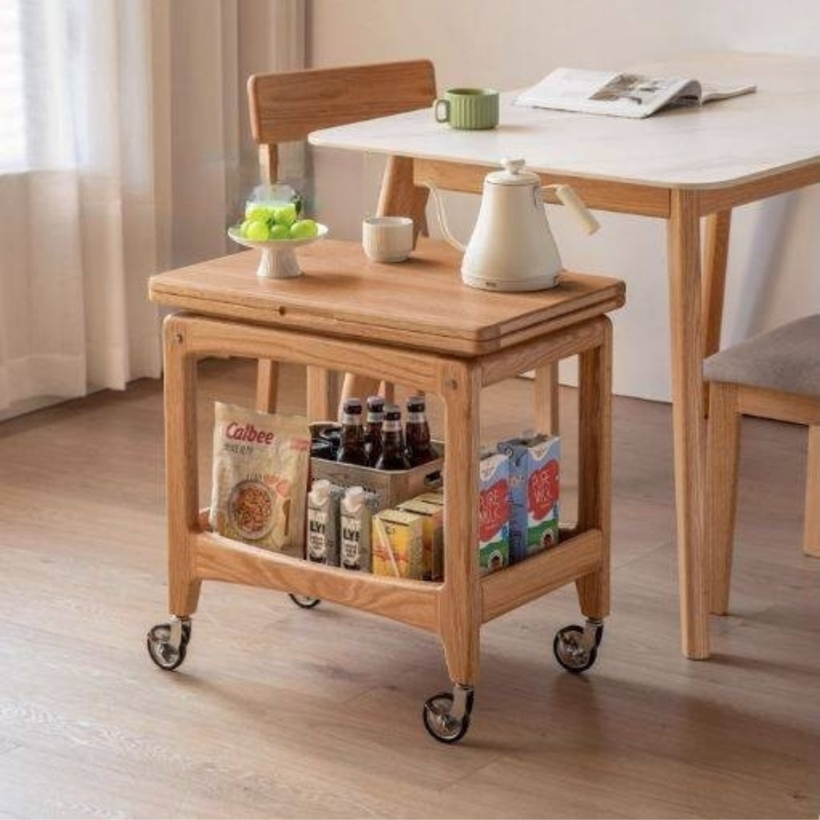 Oak Solid Wood Folding Side Table