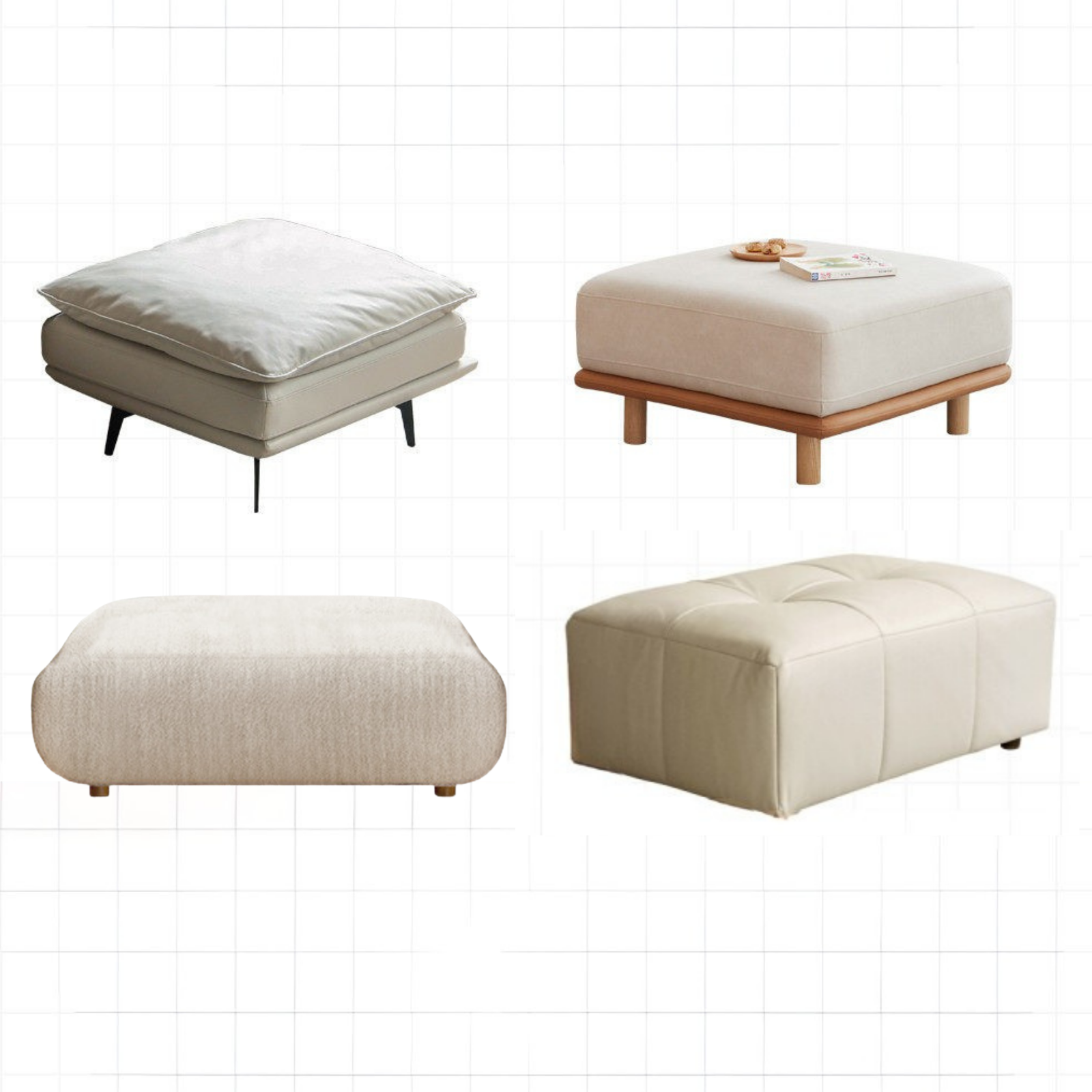 Fabric Soft Footstool Modern And Simple Footrest