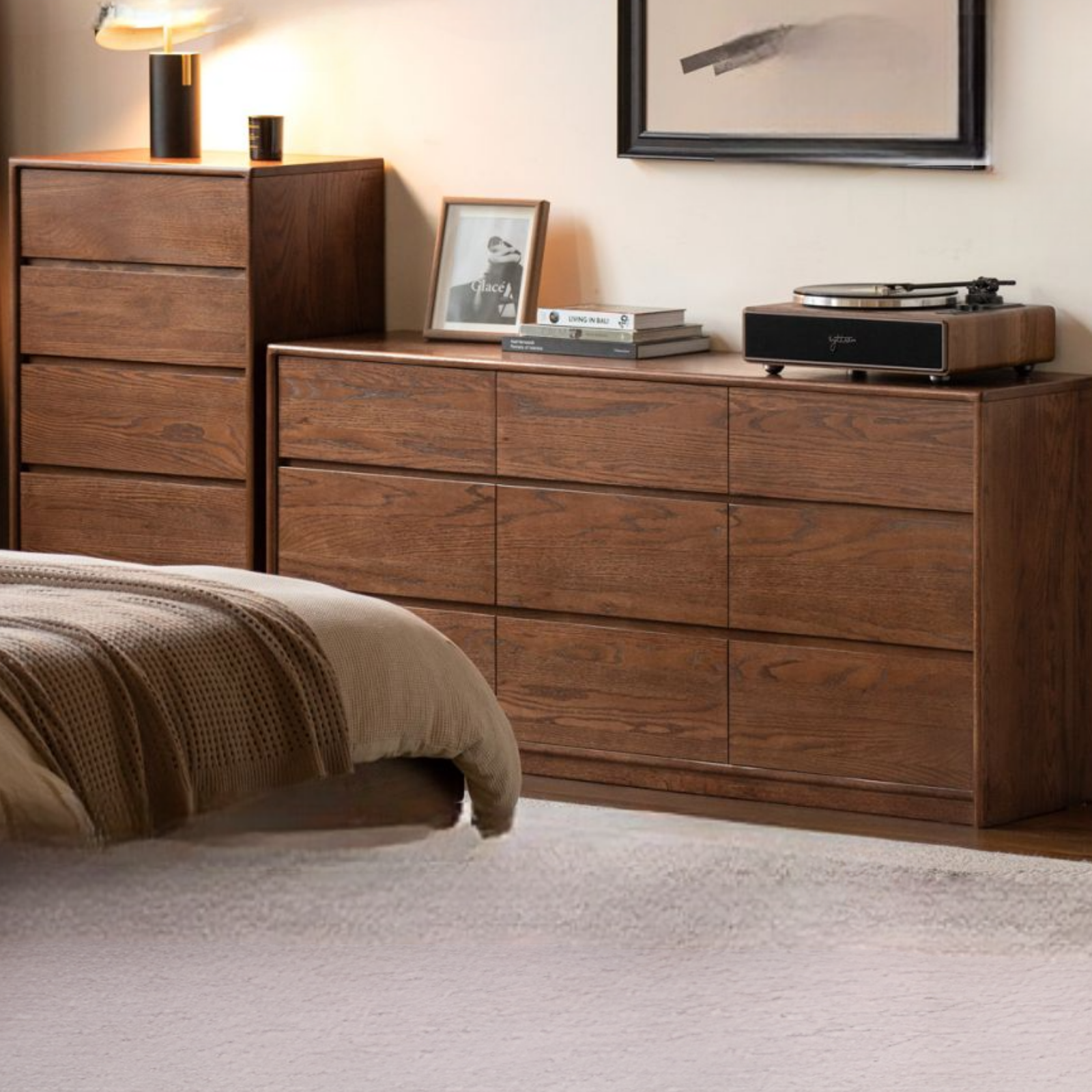 Oak Solid Wood Modern Drawer Cabinet