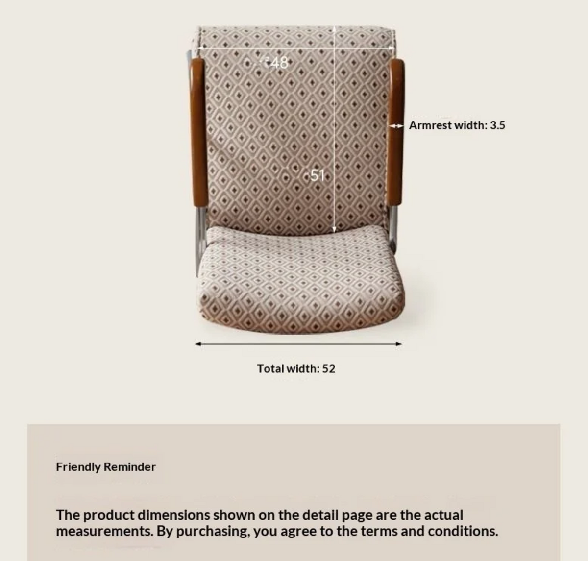 Beech Solid Wood Retro Fabric Lounge Chair – Metal Frame Accent Chair