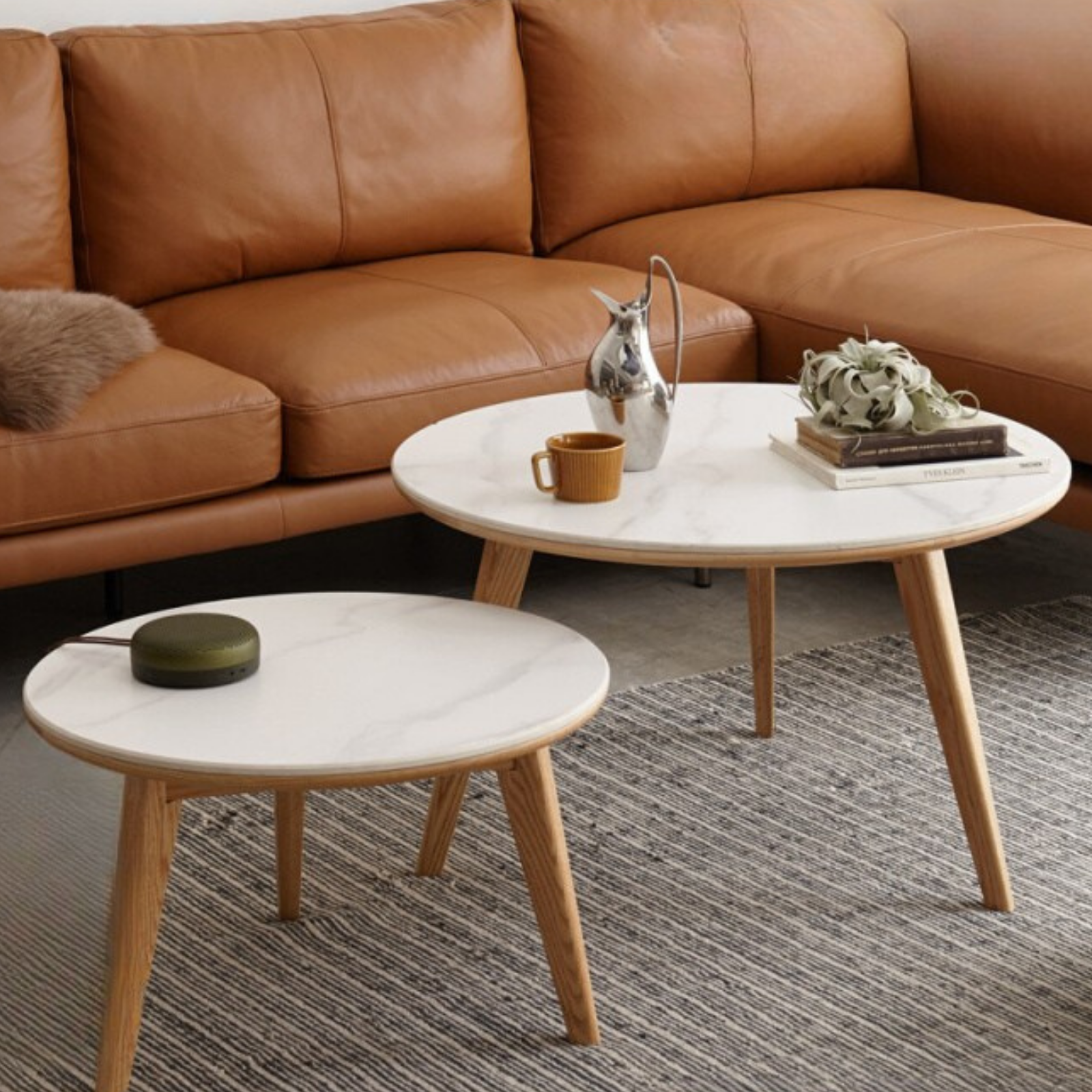 Oak, Black Walnut Solid Wood Coffee Table Slate Top