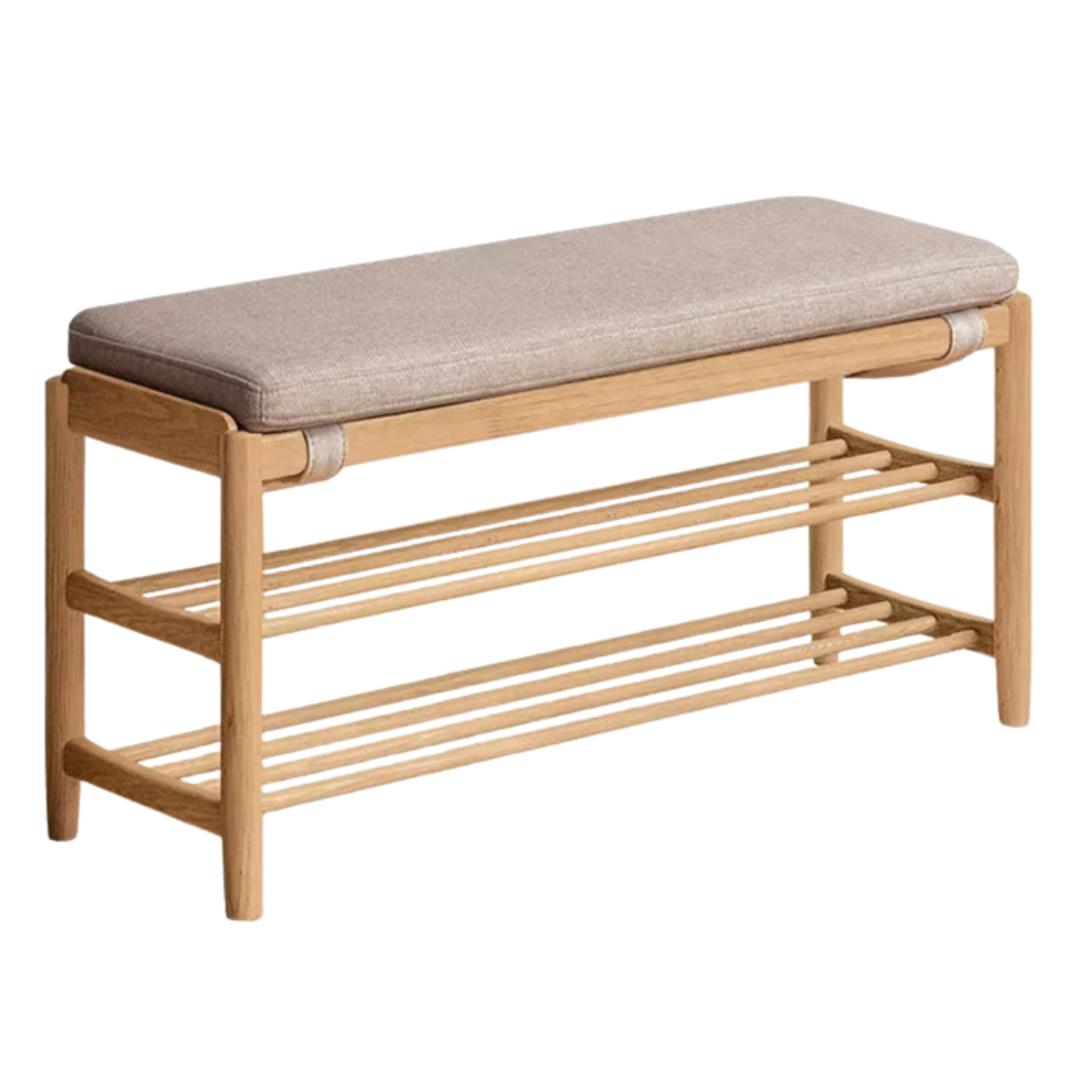 Oak Solid Wood, Solid Rubberwood Modern Shoe Changing Stool