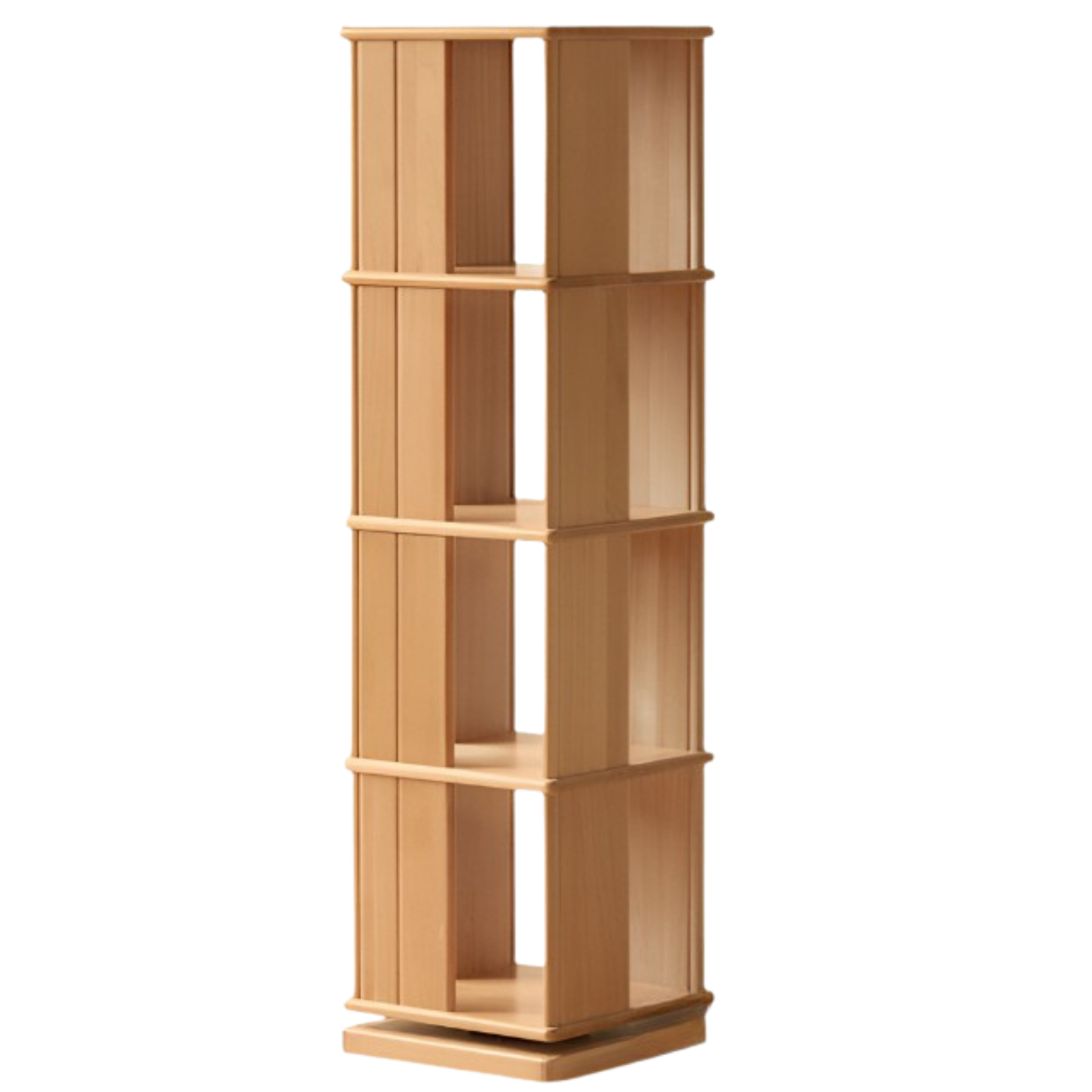 Beech Solid Wood Rotating Multi-Layer Bookshelf