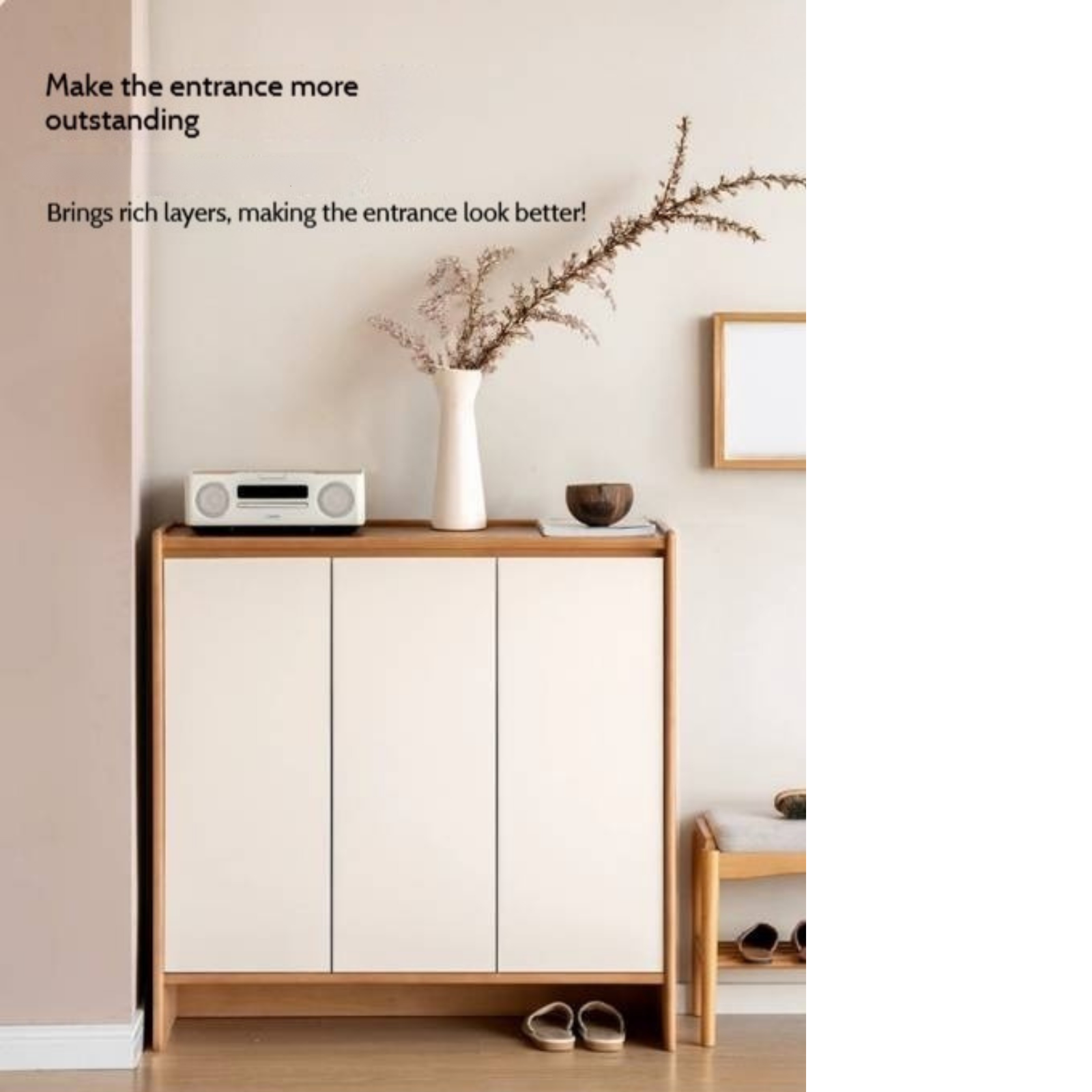 Poplar Solid Wood Shoe Cabinet