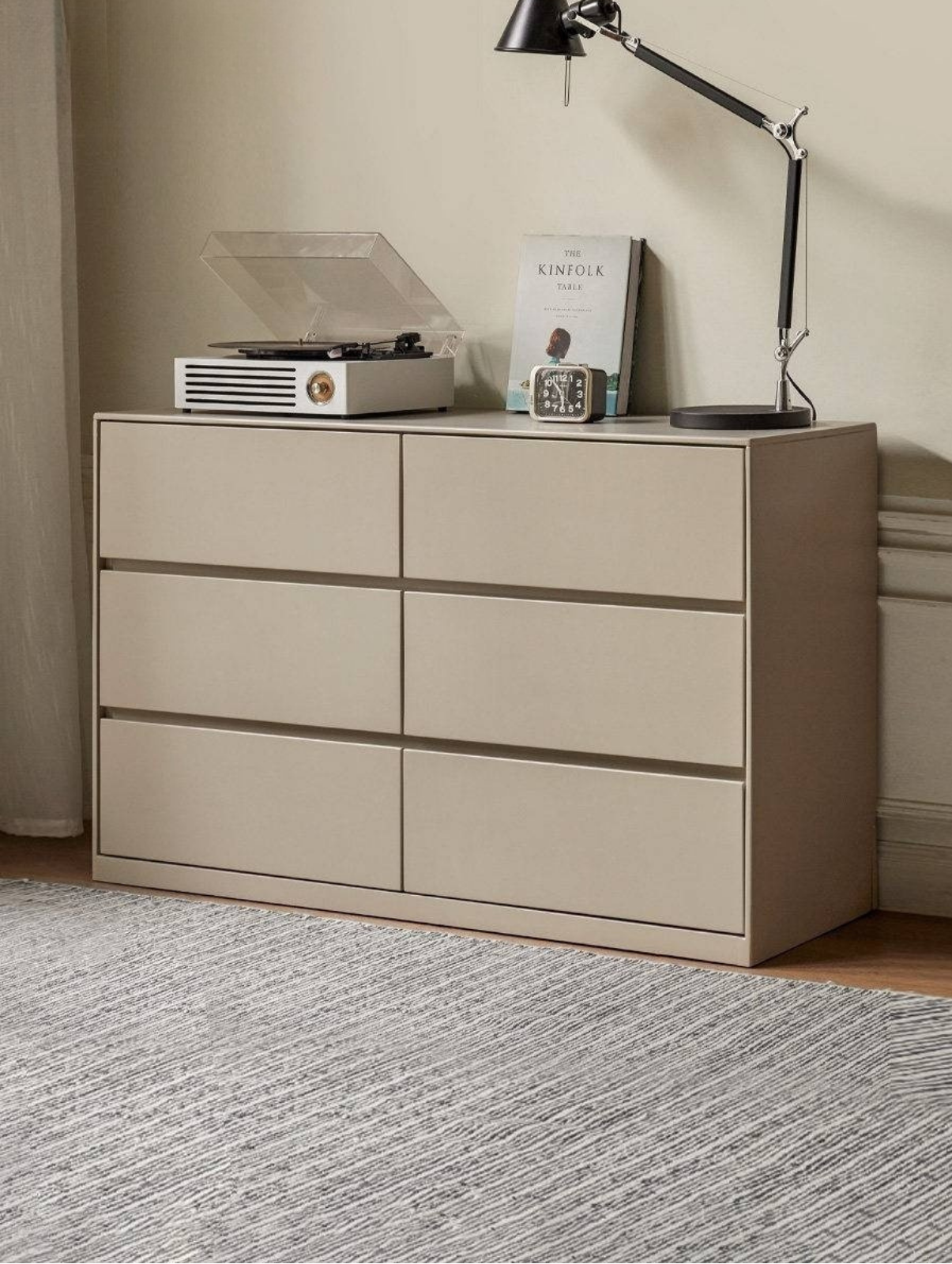 Tulipwood Solid Wood, Solid RubberWood Light Luxury Six-Drawer Chest