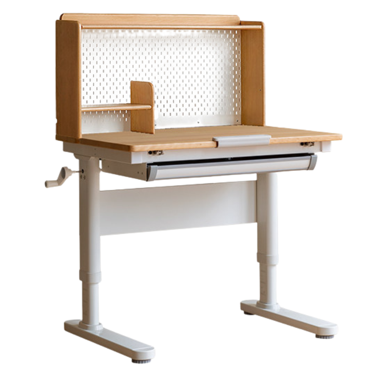 Beech Solid Wood, Solid Rubberwood Cream Style Kids Learning Desk