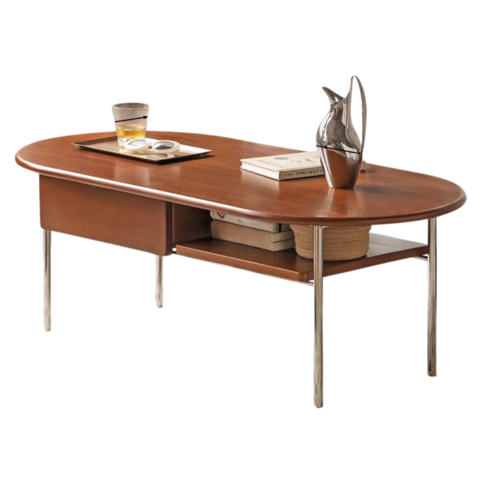 Poplar Solid Wood French Retro Small Storage Coffee Table