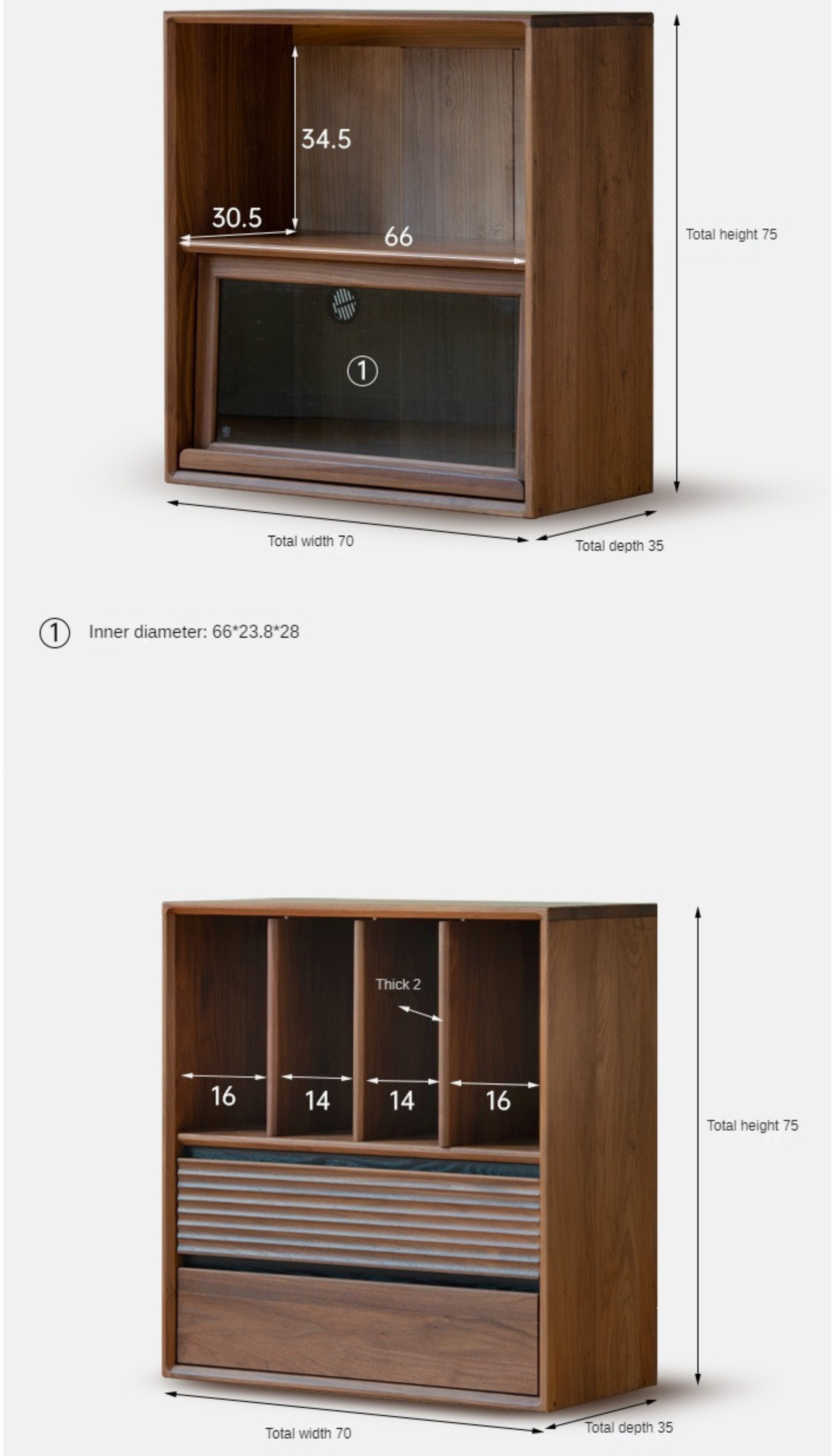 Sandalwood, Oak, Black Walnut, Ash Solid Wood Light Luxury Style Module Bookcase