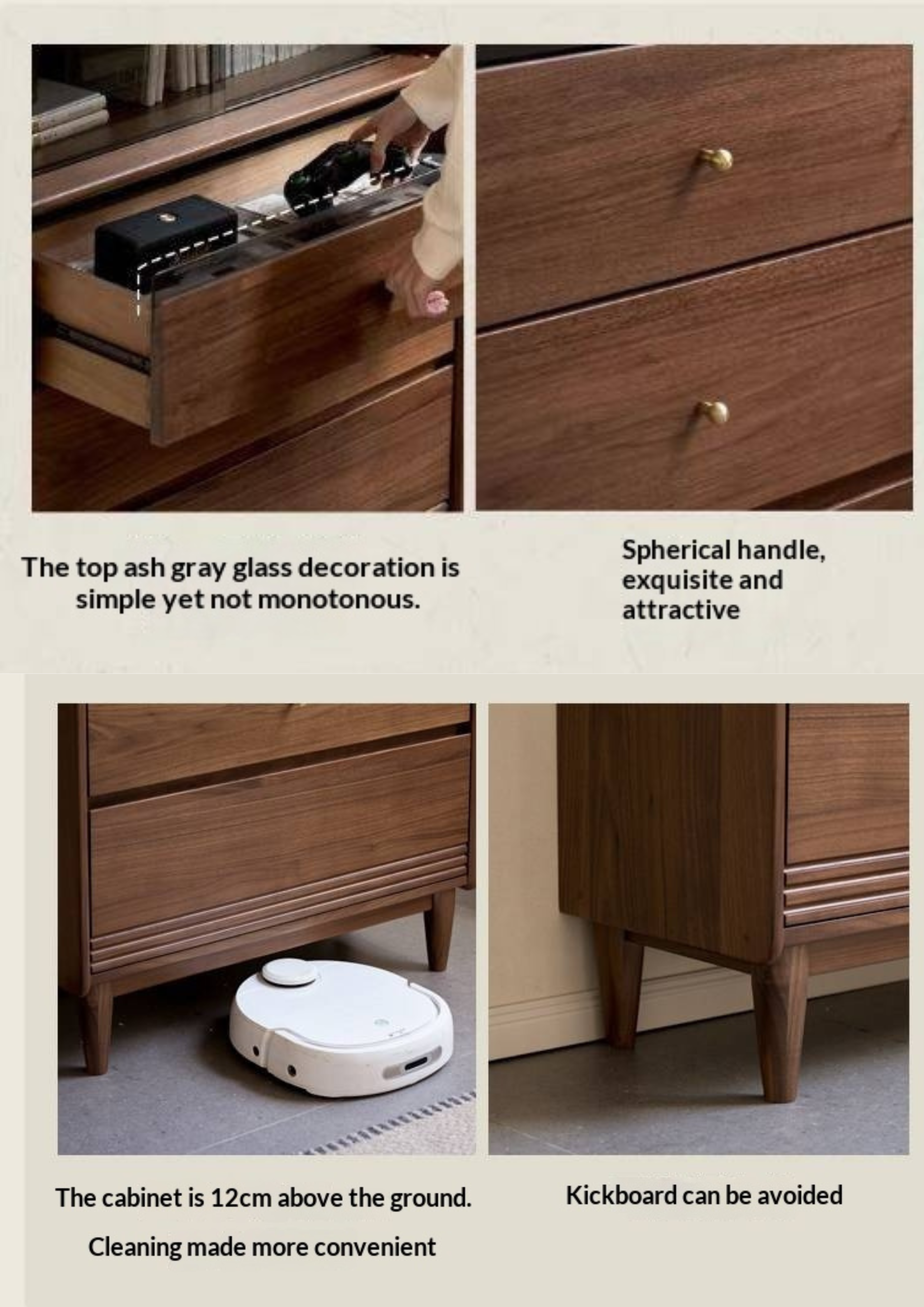 Black Walnut Solid Wood Bookcase with Interior Lighting