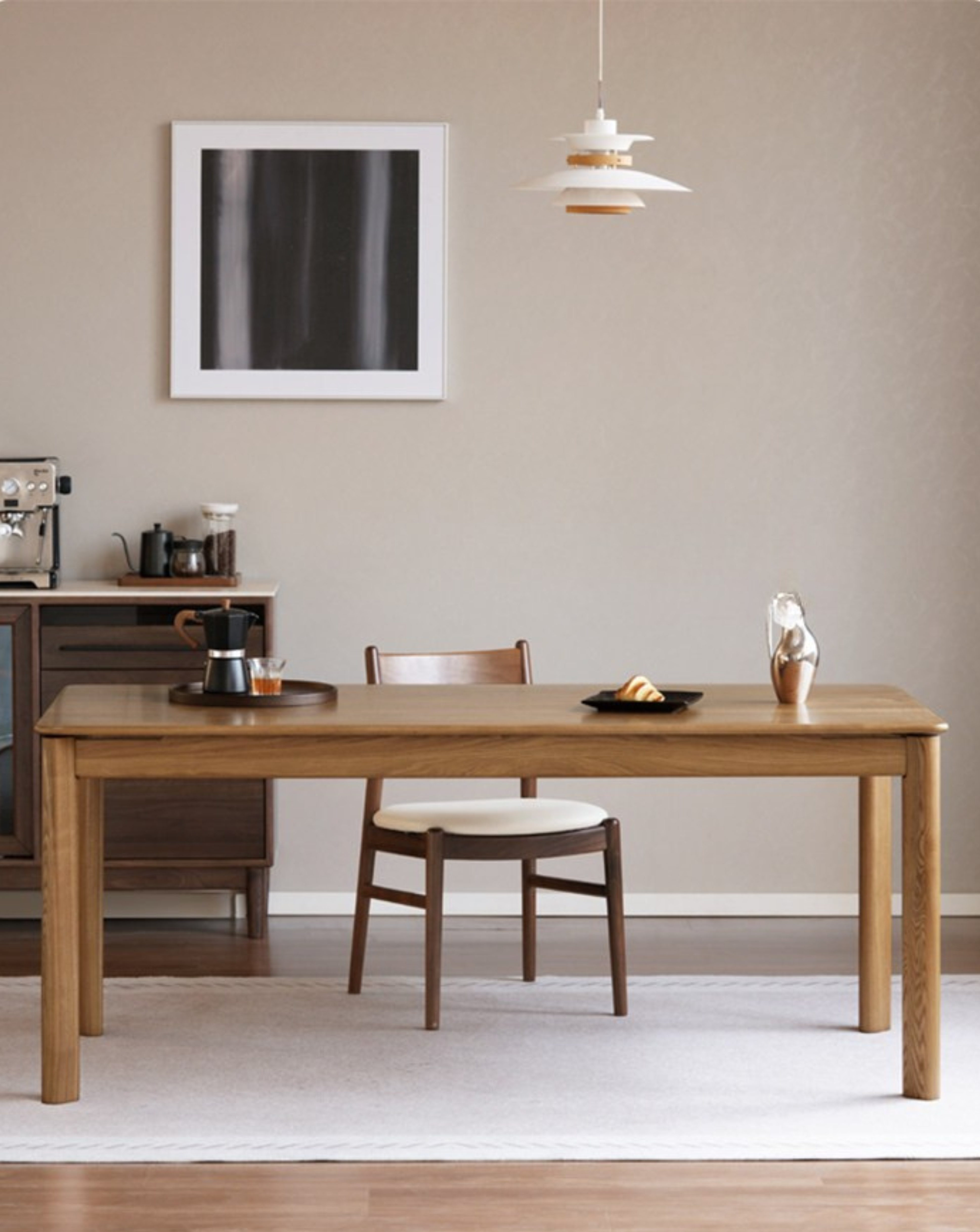 Ash Solid Wood Modern Minimalist Long Dining Table