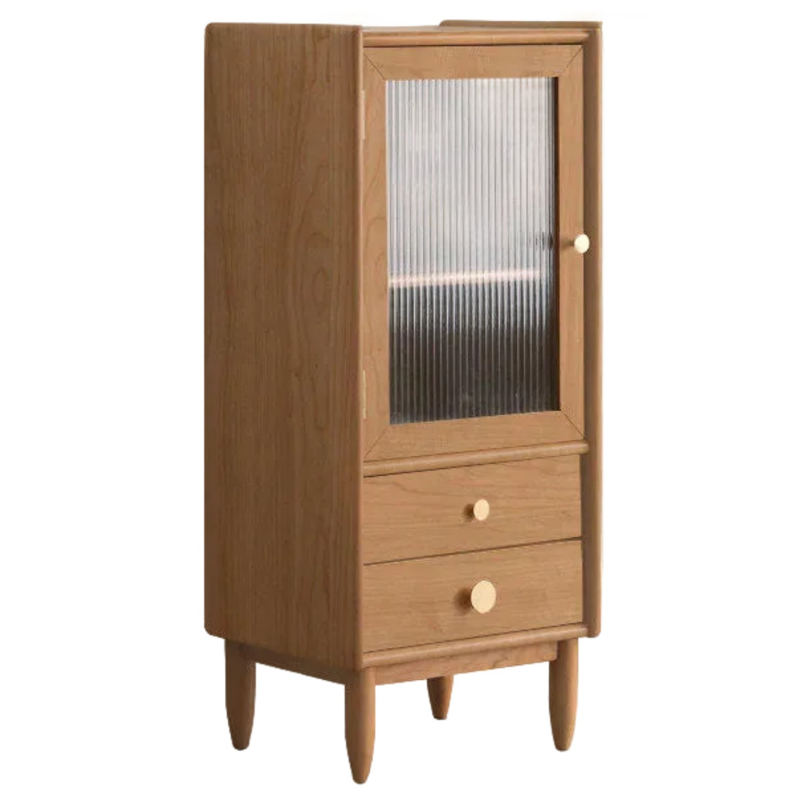 Cherry, Birch Solid Wood Japanese Retro Side Cabinet.