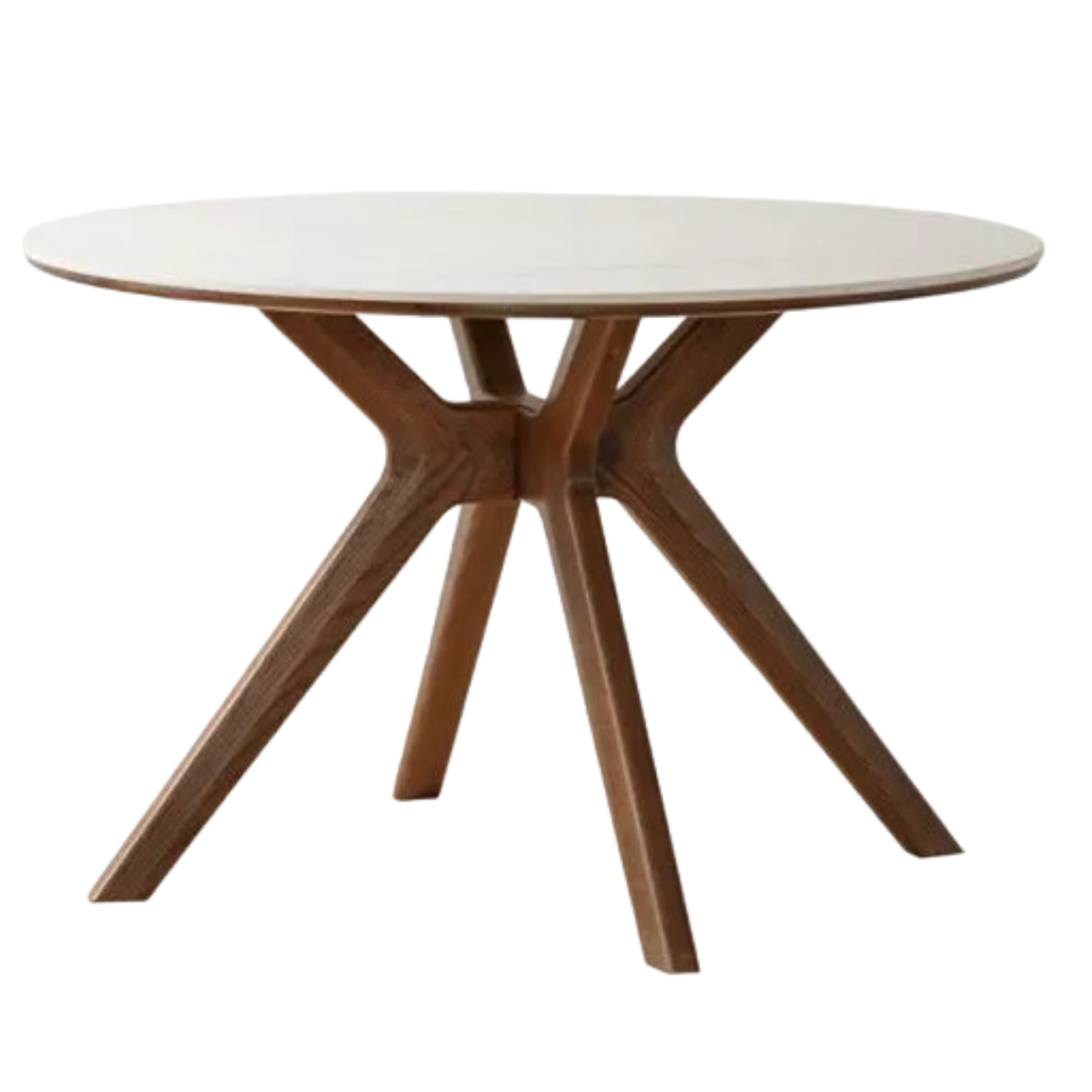 Oak Solid Wood Round Dining Table with Modern Minimalist Design