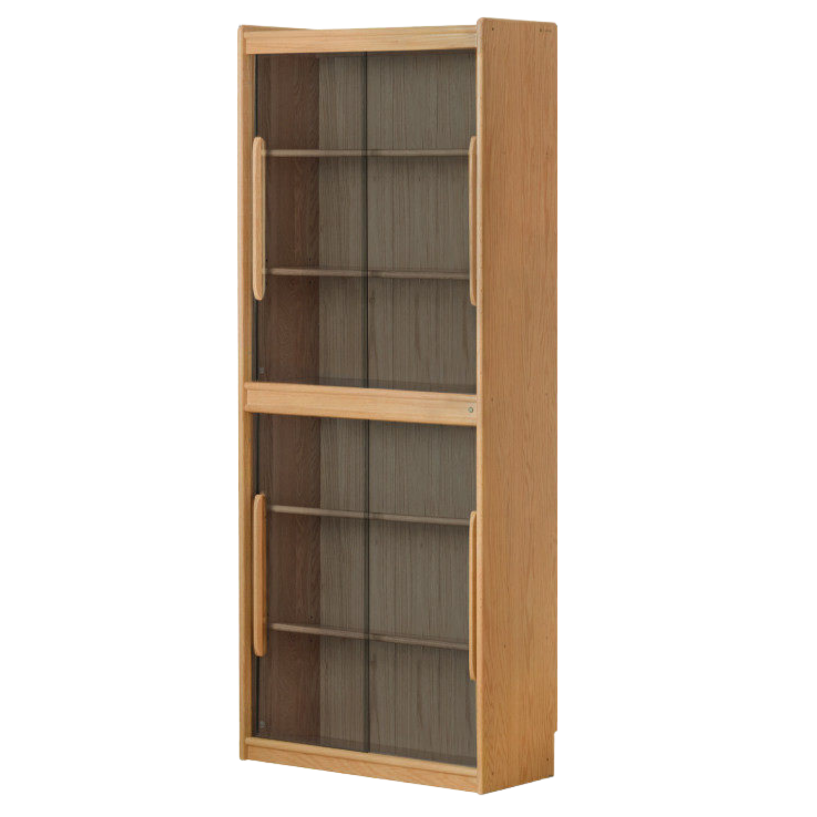 Oak, Ash Solid Wood Modern display Glass Bookcase