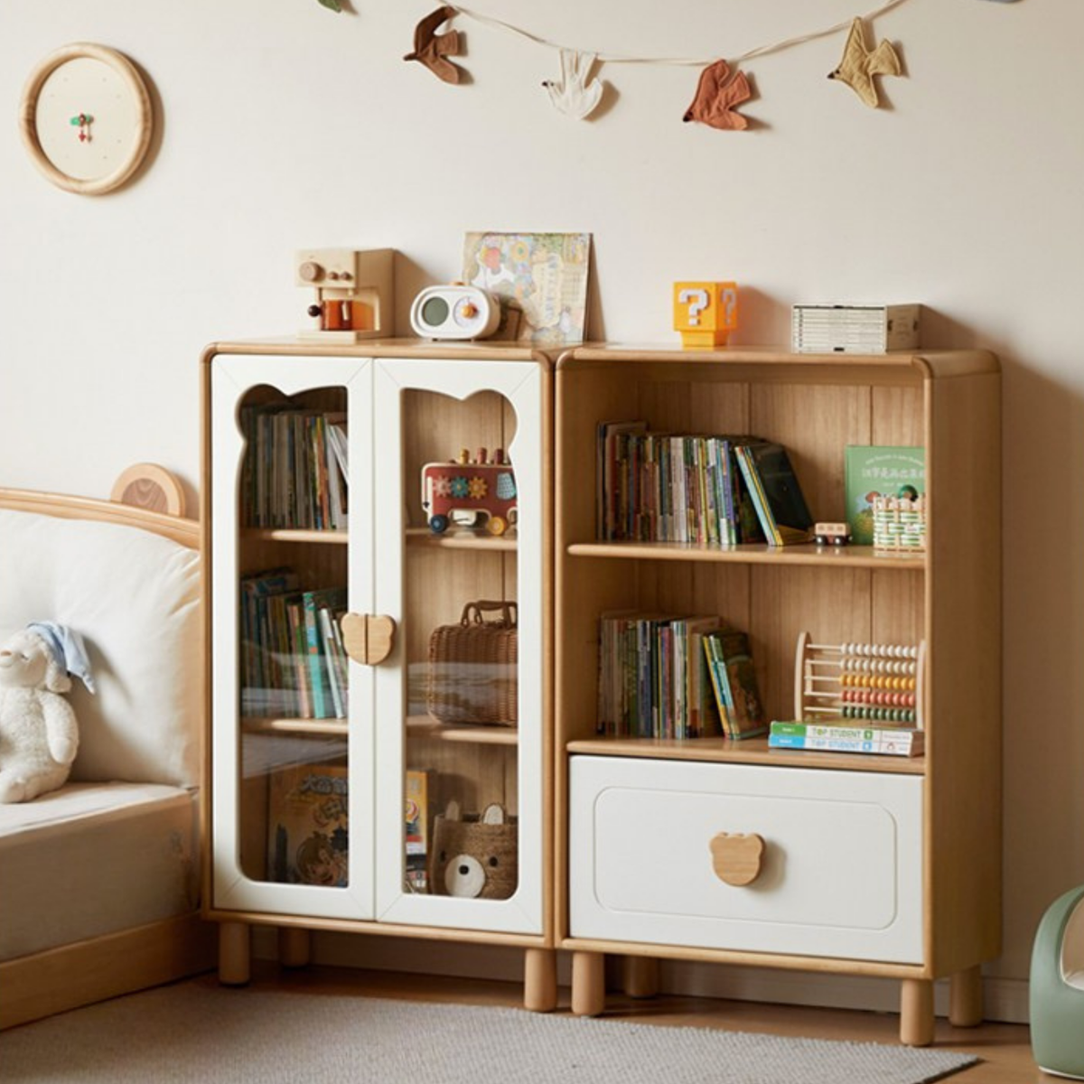 Beech Solid Wood Children's Bookshelf