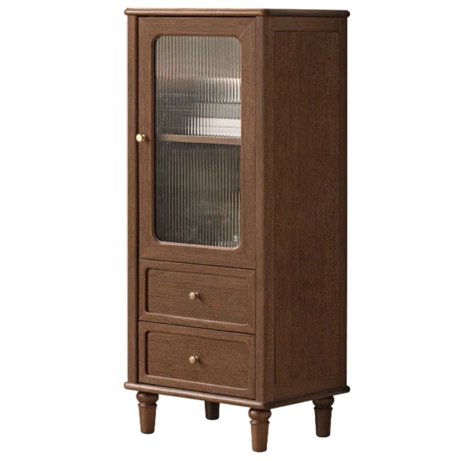 Black Walnut, Sandalwood Solid Wood American Retro Locker Side Cabinet.