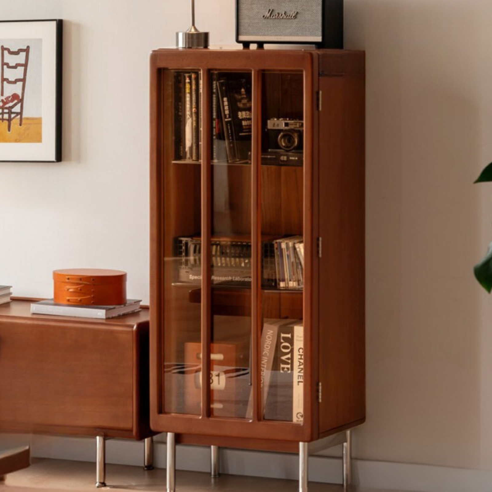 Poplar Solid Wood Bauhaus Style Side Cabinet.